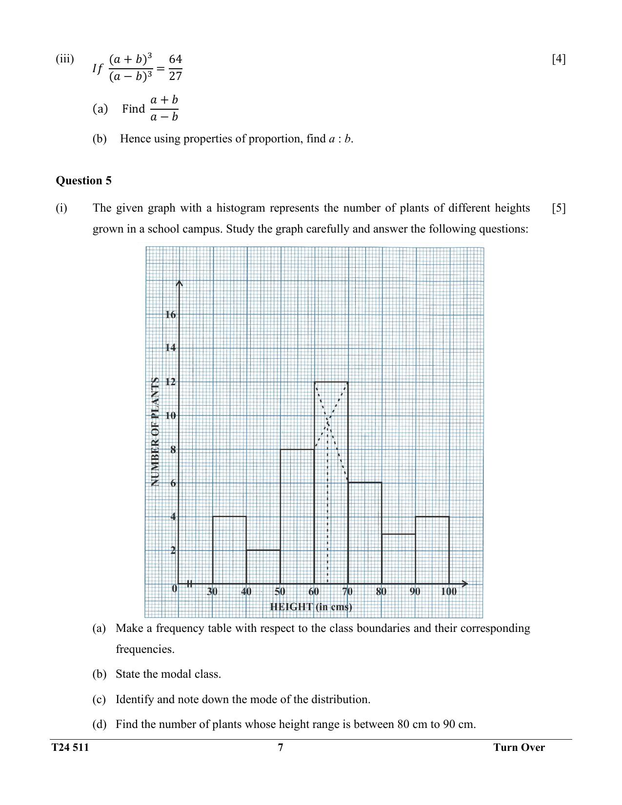 ICSE Class 10 Mathematics 2024 Question Paper - Page 7
