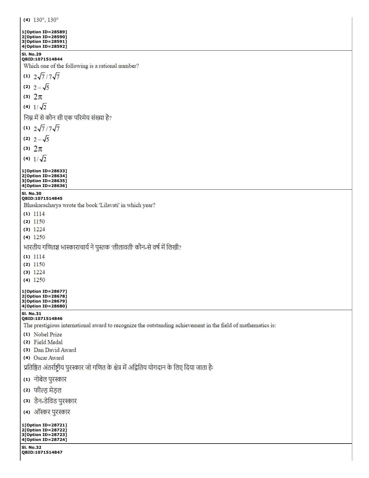 CUET (PG) 2022: PGQP-74 B.Ed Mathematics (10-09-2022) Question Paper - Page 12