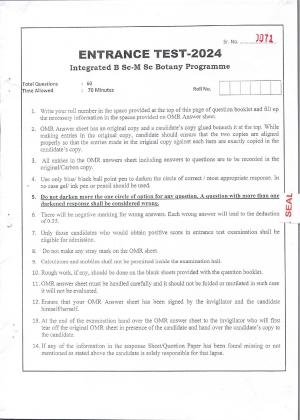 KUET 2024 Integrated Bsc MSc in Botany Question Paper