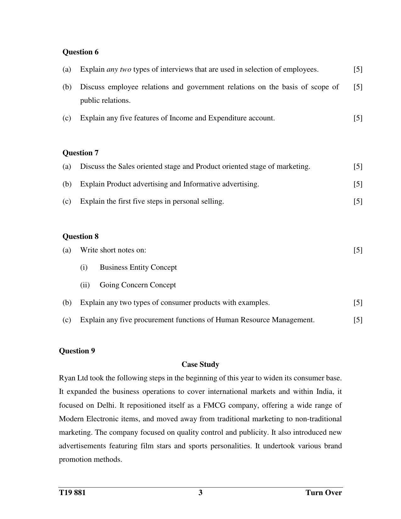 ICSE Class 10 Commercial Application 2019 Question Paper - Page 3