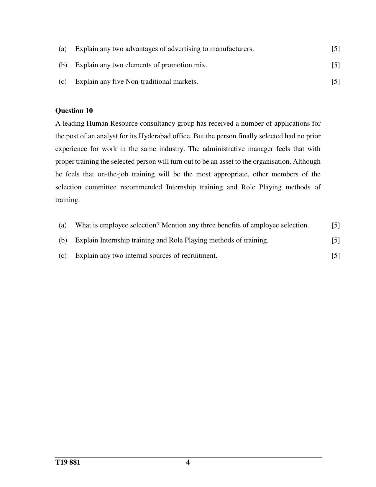 ICSE Class 10 Commercial Application 2019 Question Paper - Page 4