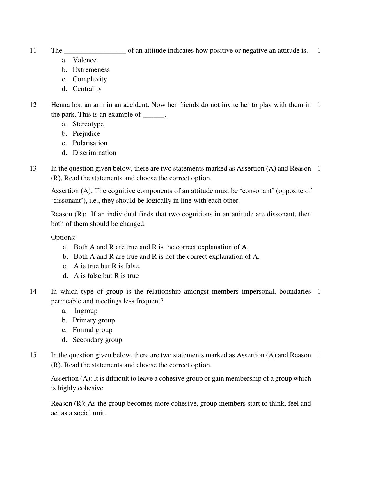 CBSE Class 12 Psychology SET 1 Practice Questions 2023-24  - Page 4