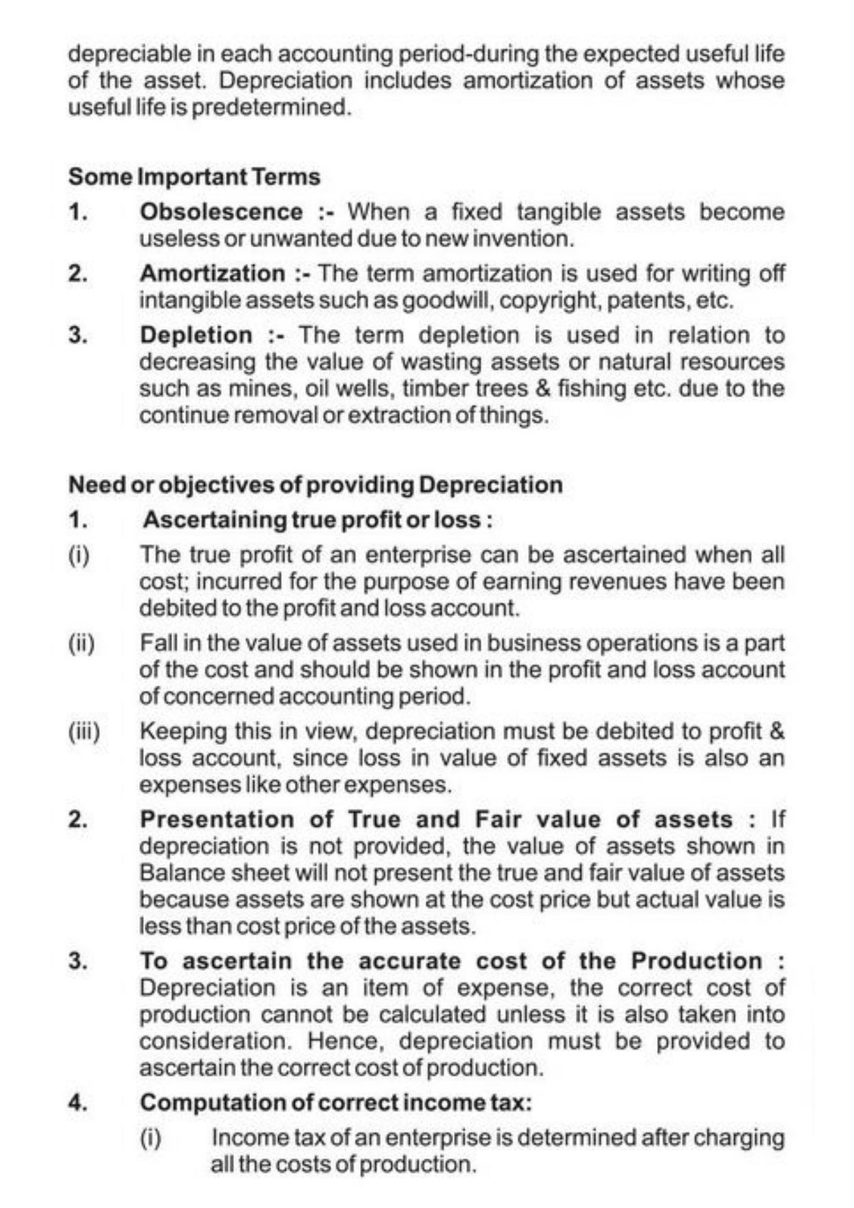Class 11 Notes, Question & Practice Paper - Accountancy (Topic 6 : Depreciation Provisions and Reserves) - Page 3