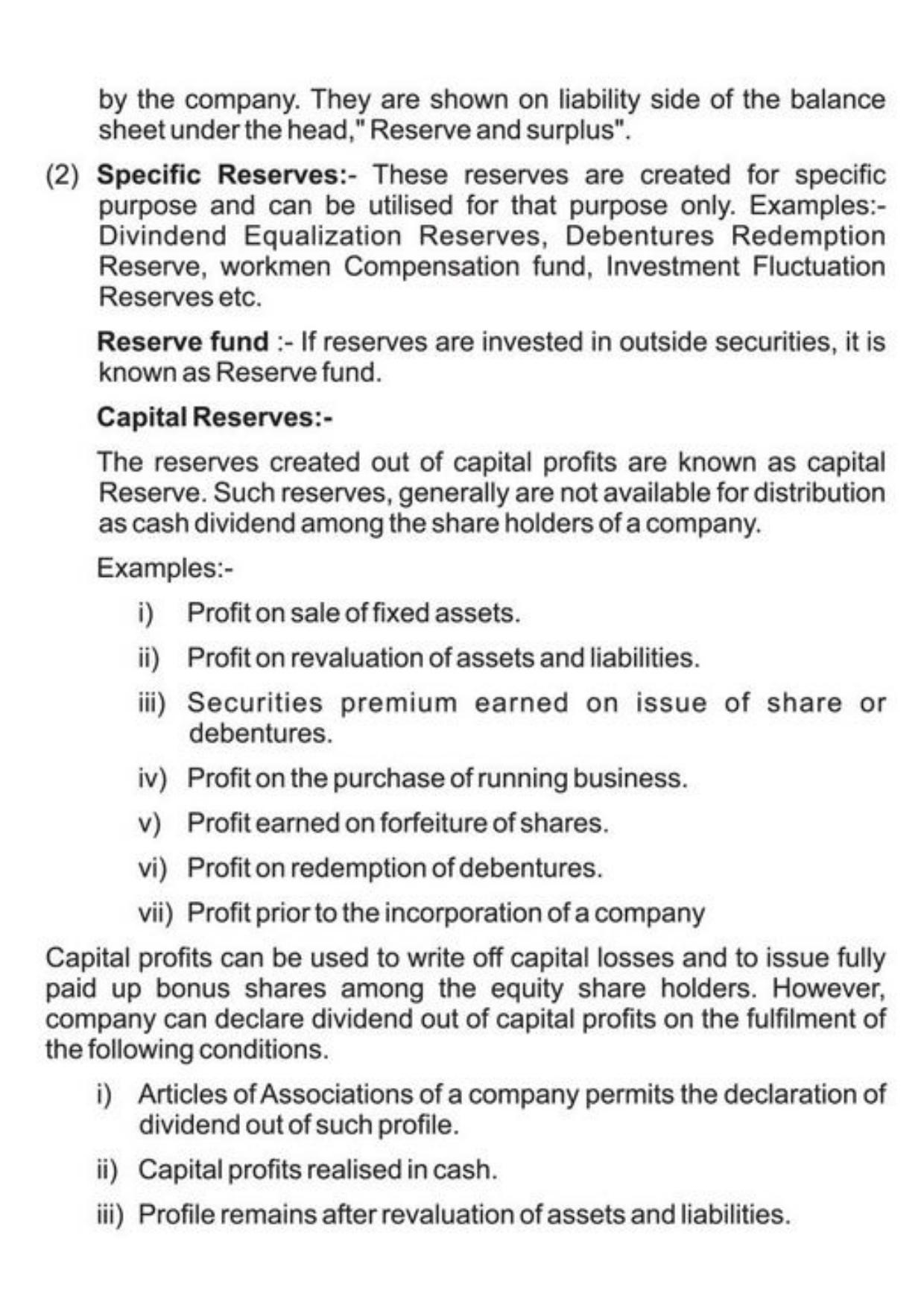 Class 11 Notes, Question & Practice Paper - Accountancy (Topic 6 : Depreciation Provisions and Reserves) - Page 25