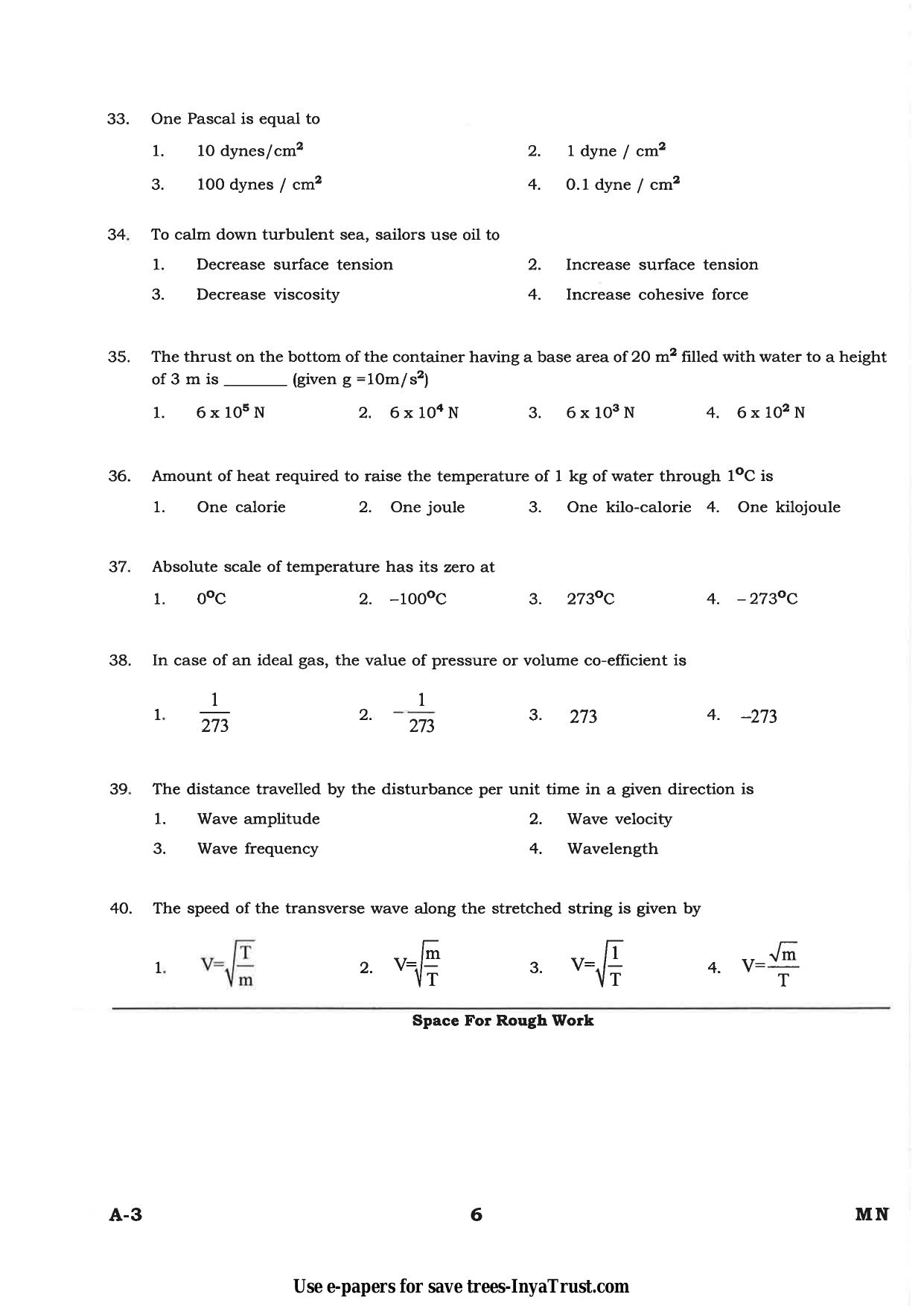 Karnataka Diploma CET- 2015 Mining Engineering Question Paper - Page 6