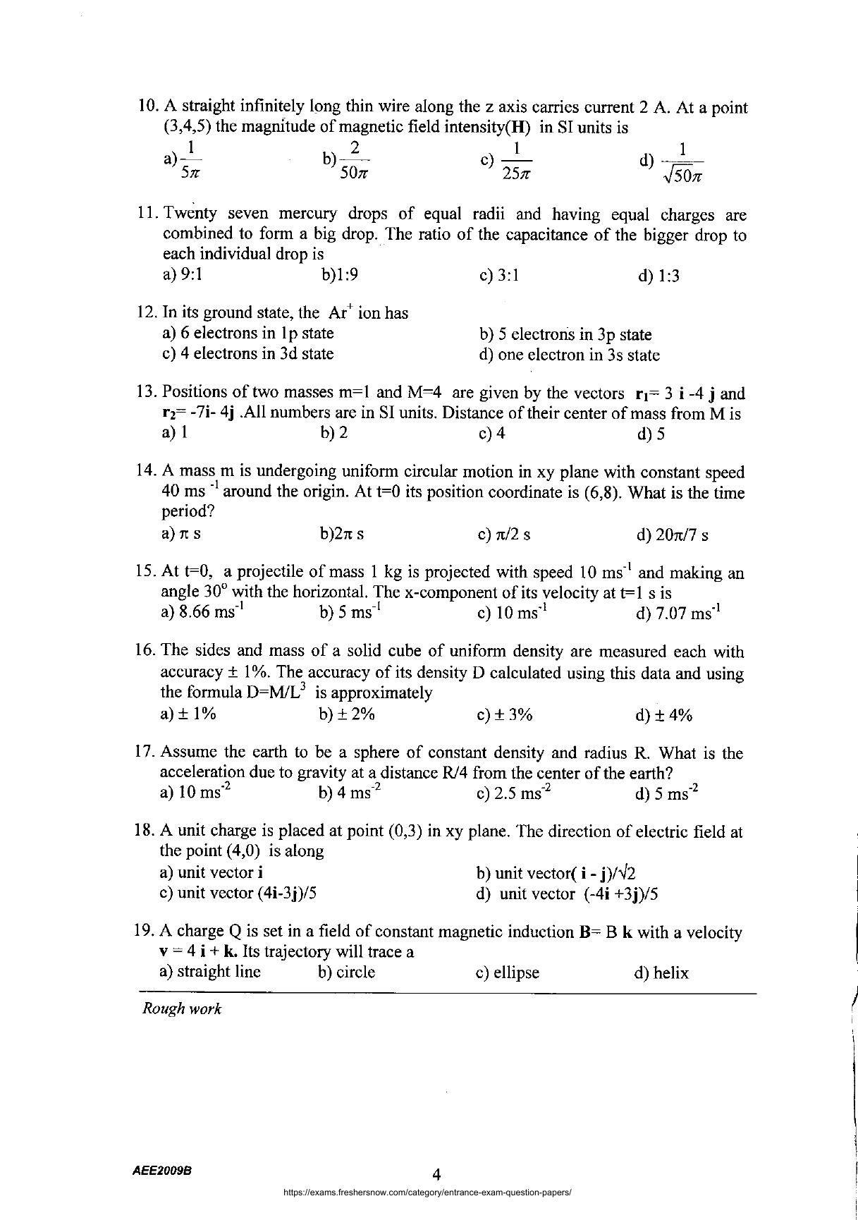 AEEE 2009 Question Paper - Page 3