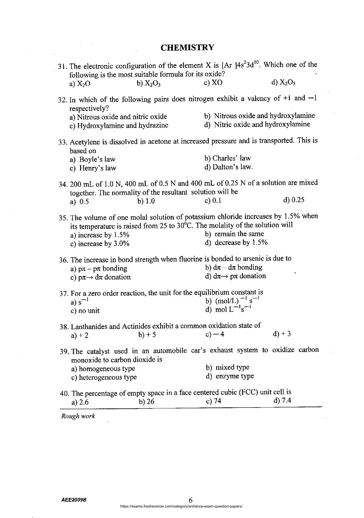 AEEE 2009 Question Paper - Page 5