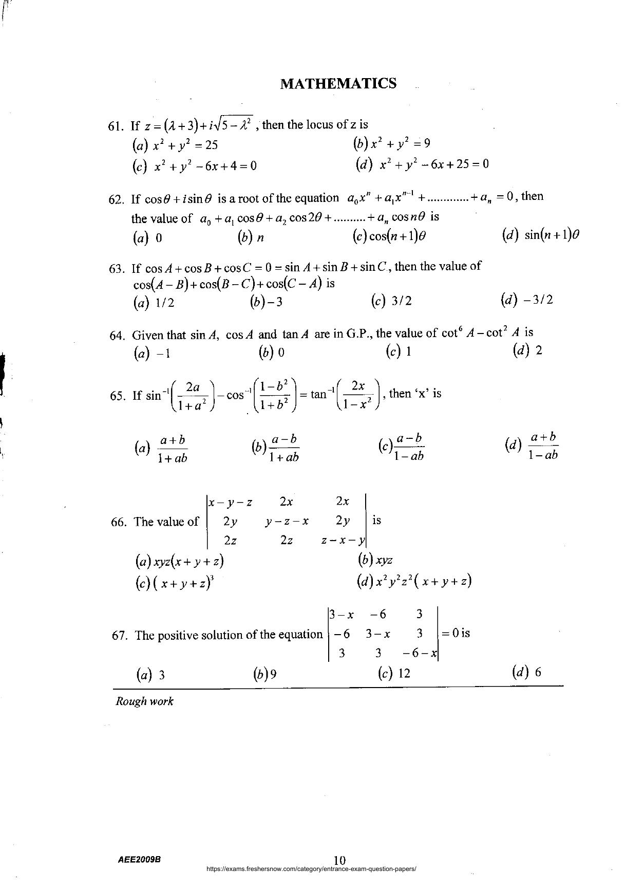 AEEE 2009 Question Paper - Page 9