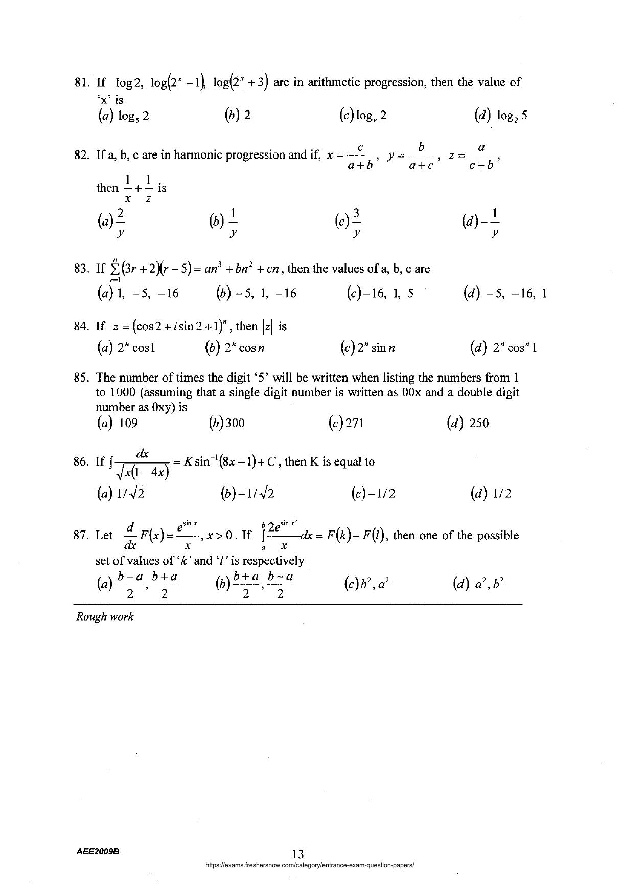 AEEE 2009 Question Paper - Page 12