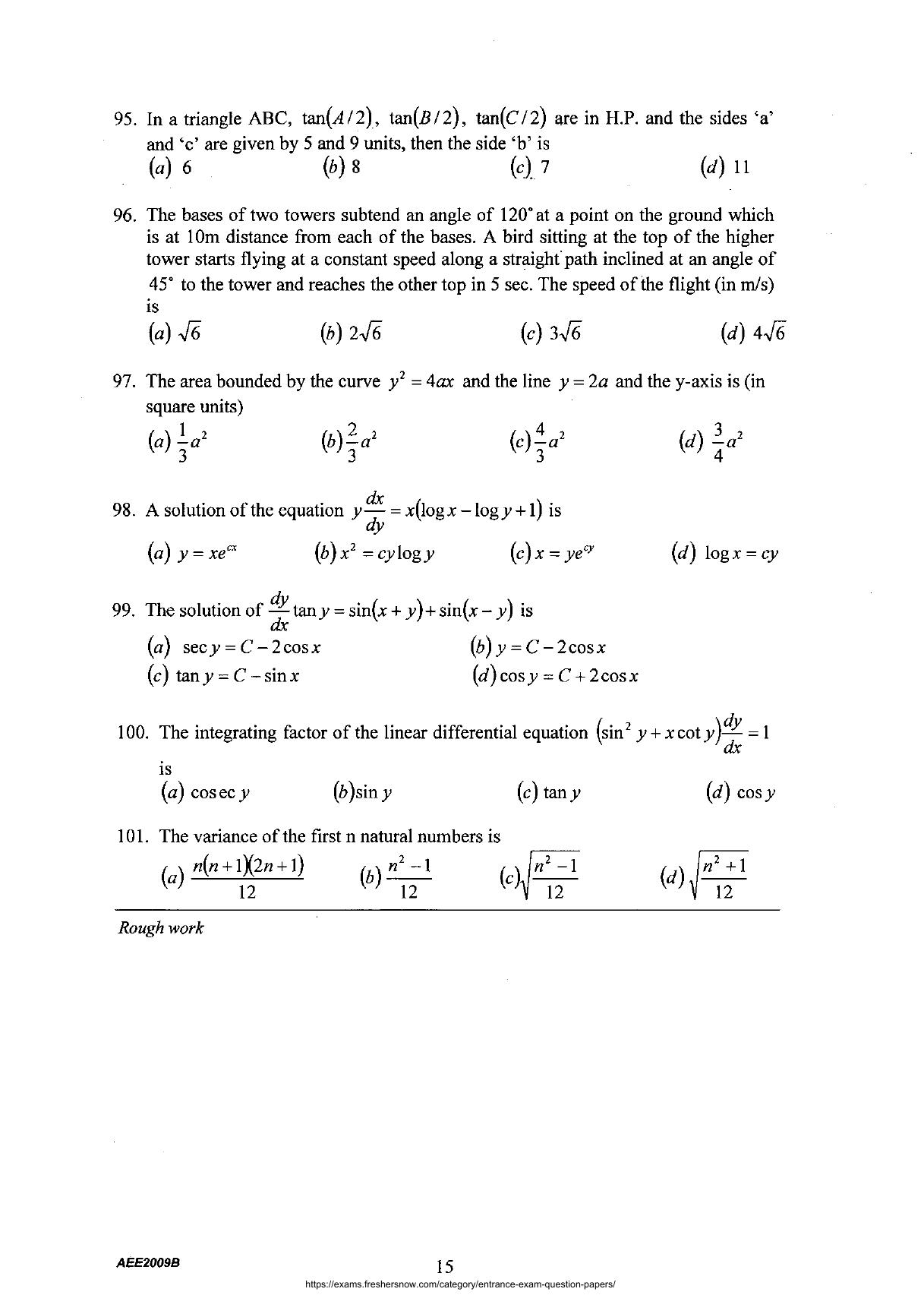 AEEE 2009 Question Paper - Page 14