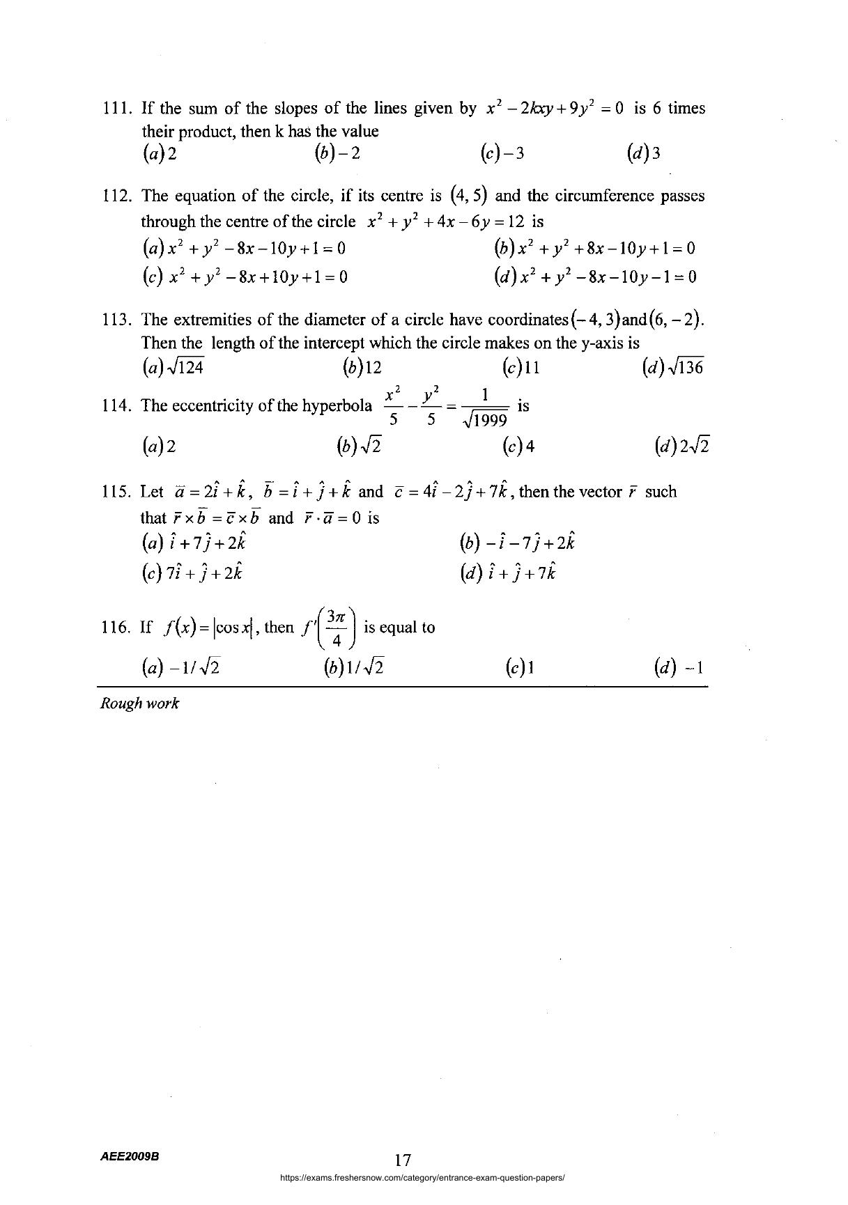 AEEE 2009 Question Paper - Page 16