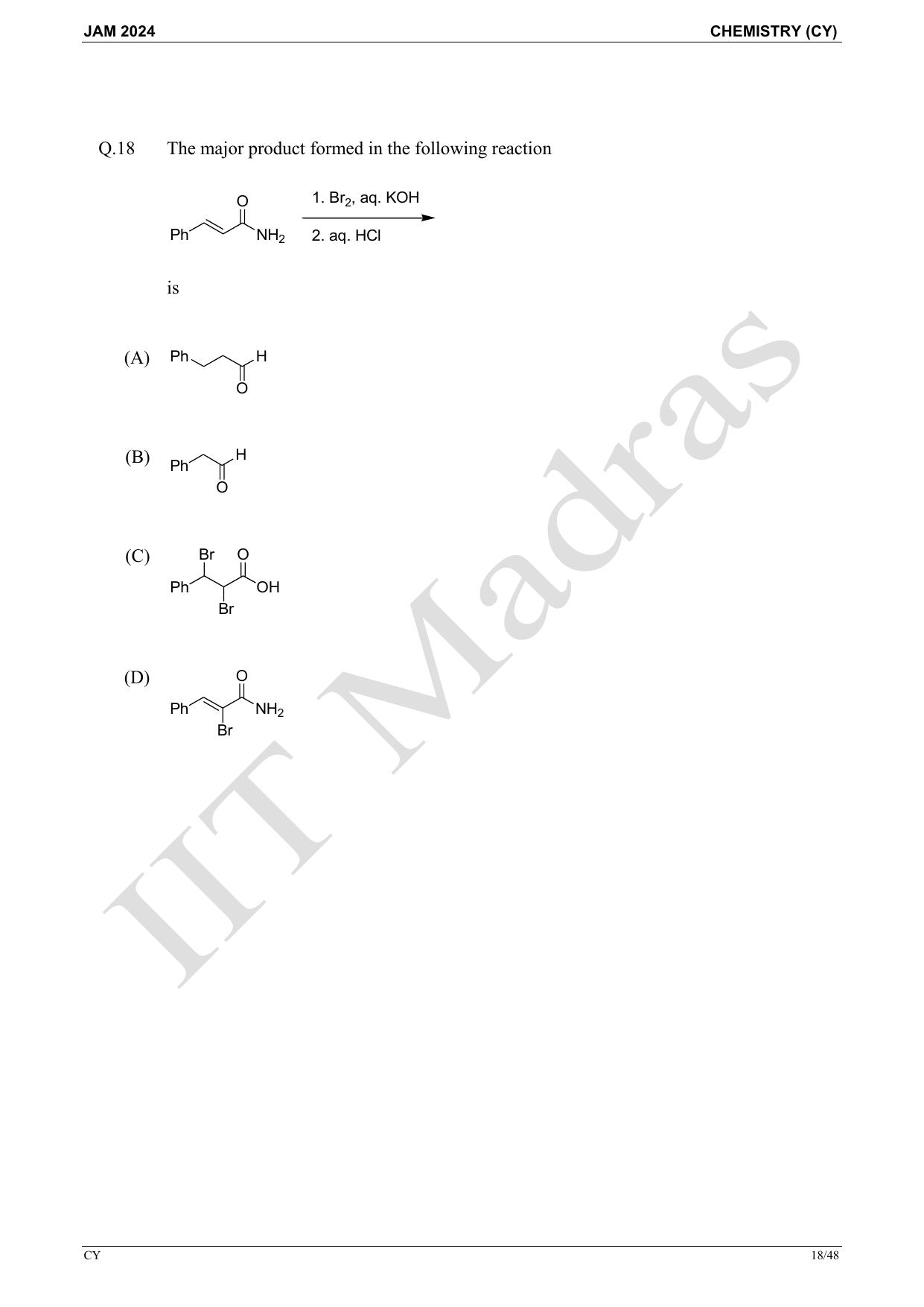 IIT JAM 2024 Chemistry (CY) Master Question Paper - Page 18