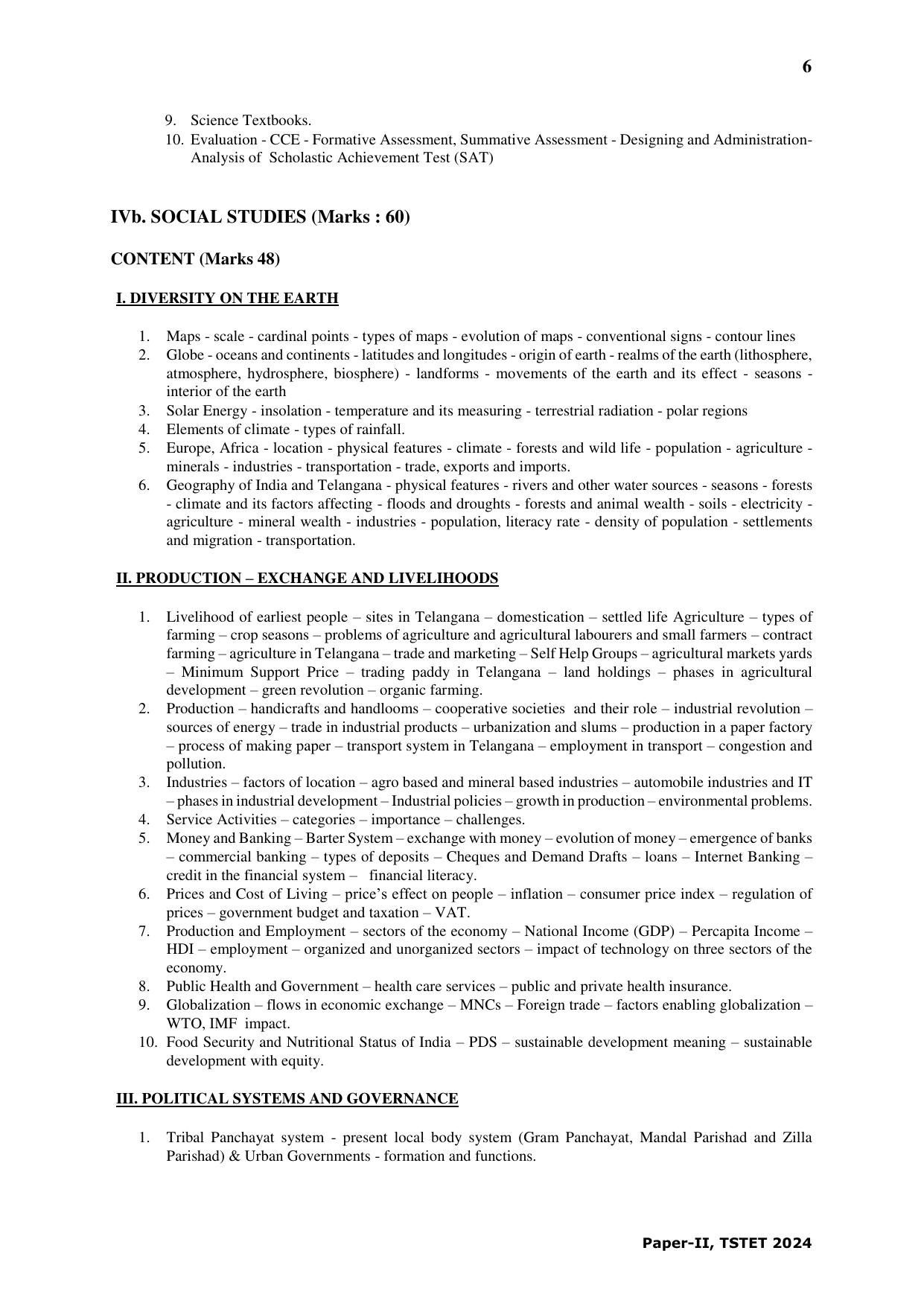 TS TET Syllabus - Paper-II (Urdu) - Page 6