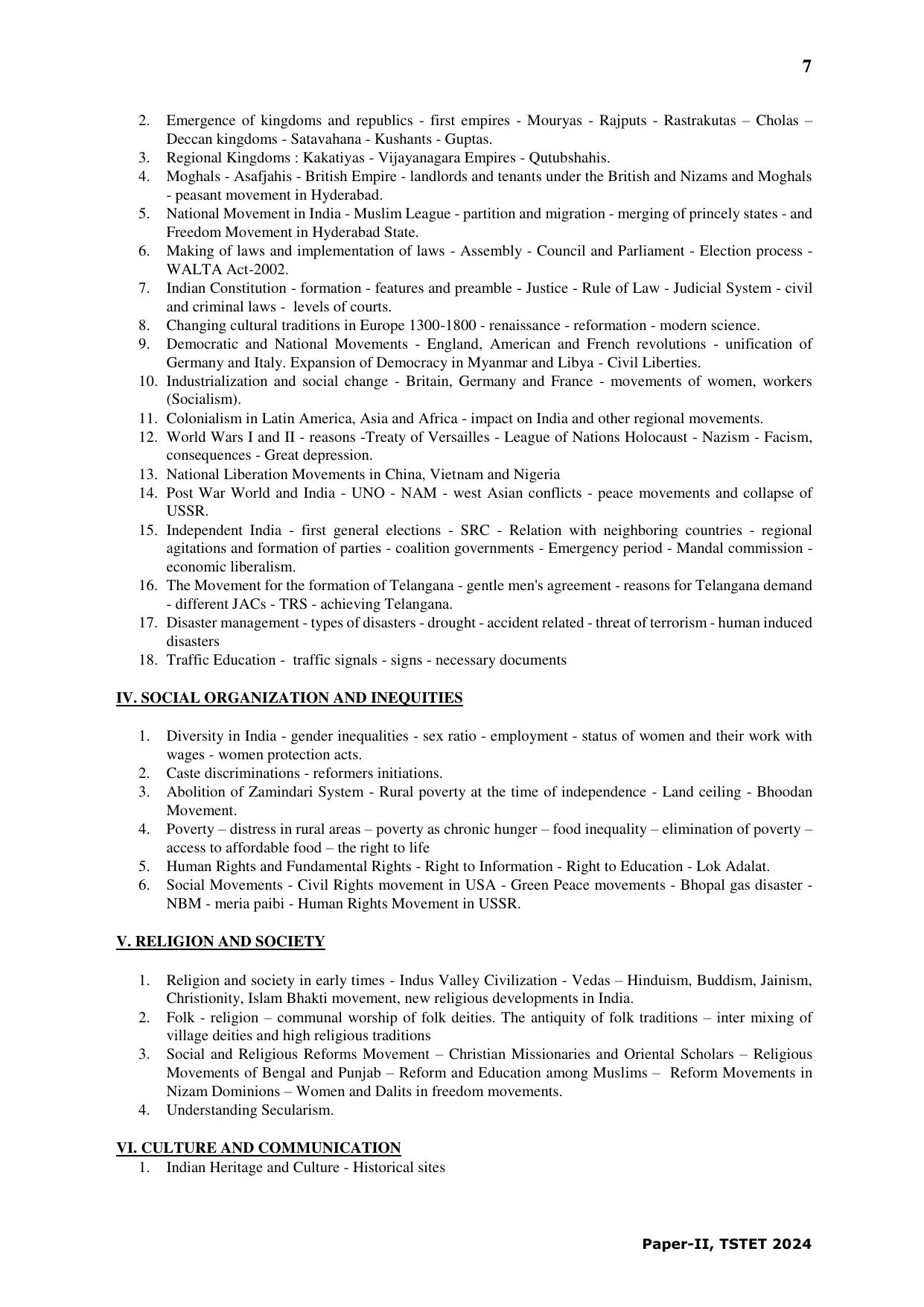 TS TET Syllabus - Paper-II (Urdu) - Page 7