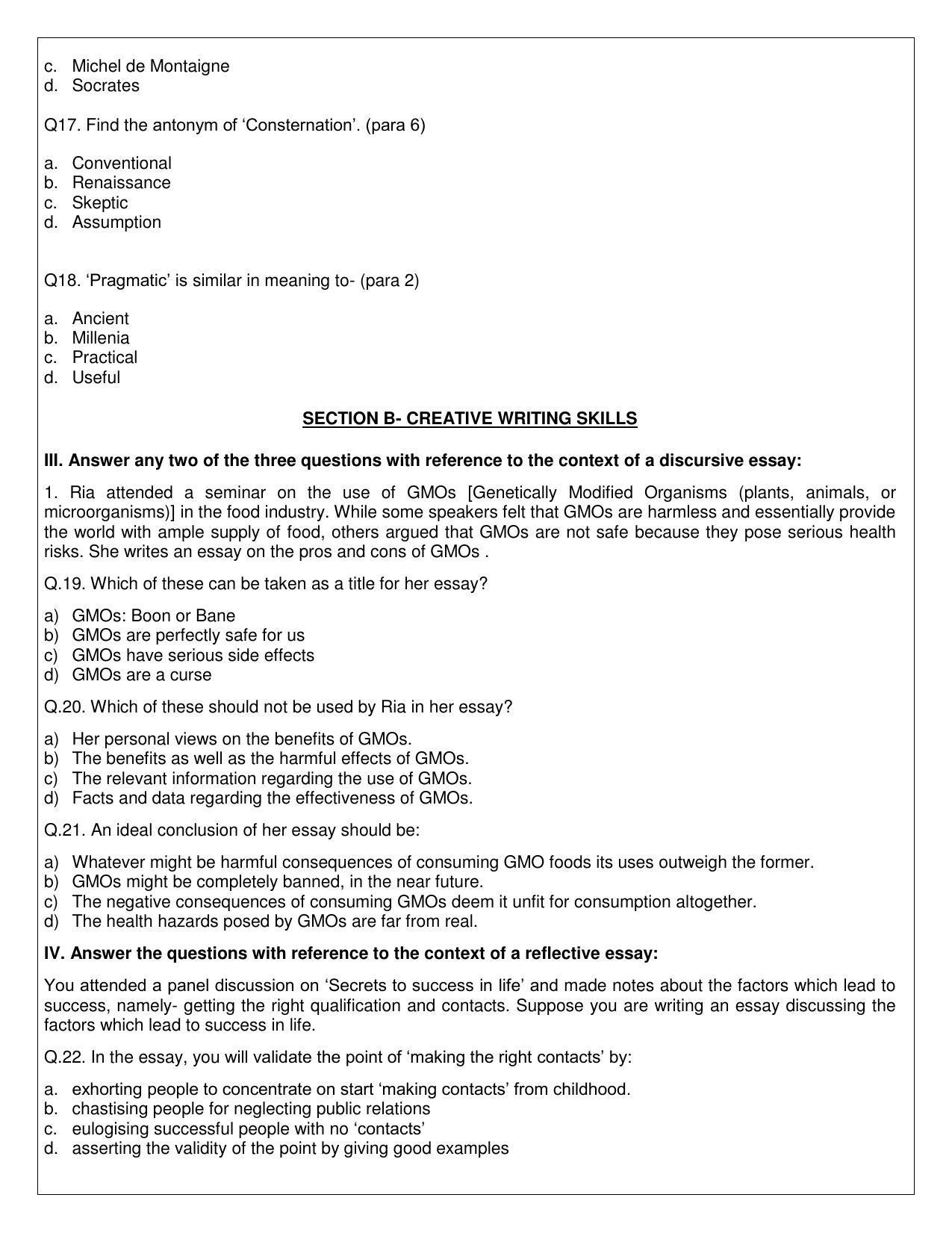 CBSE Class 12 English Elective Sample Paper 2021-22 - Page 8