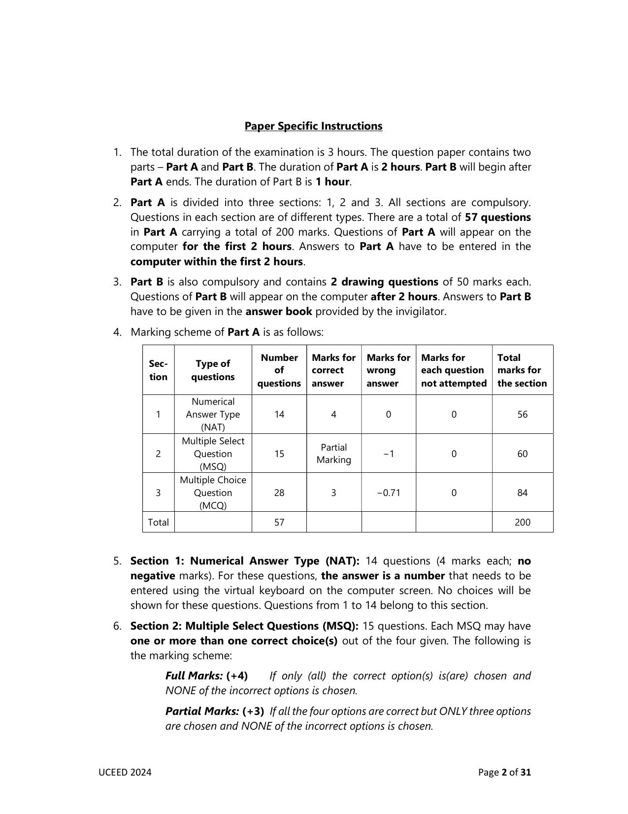 UCEED 2024 Question Paper - Page 2