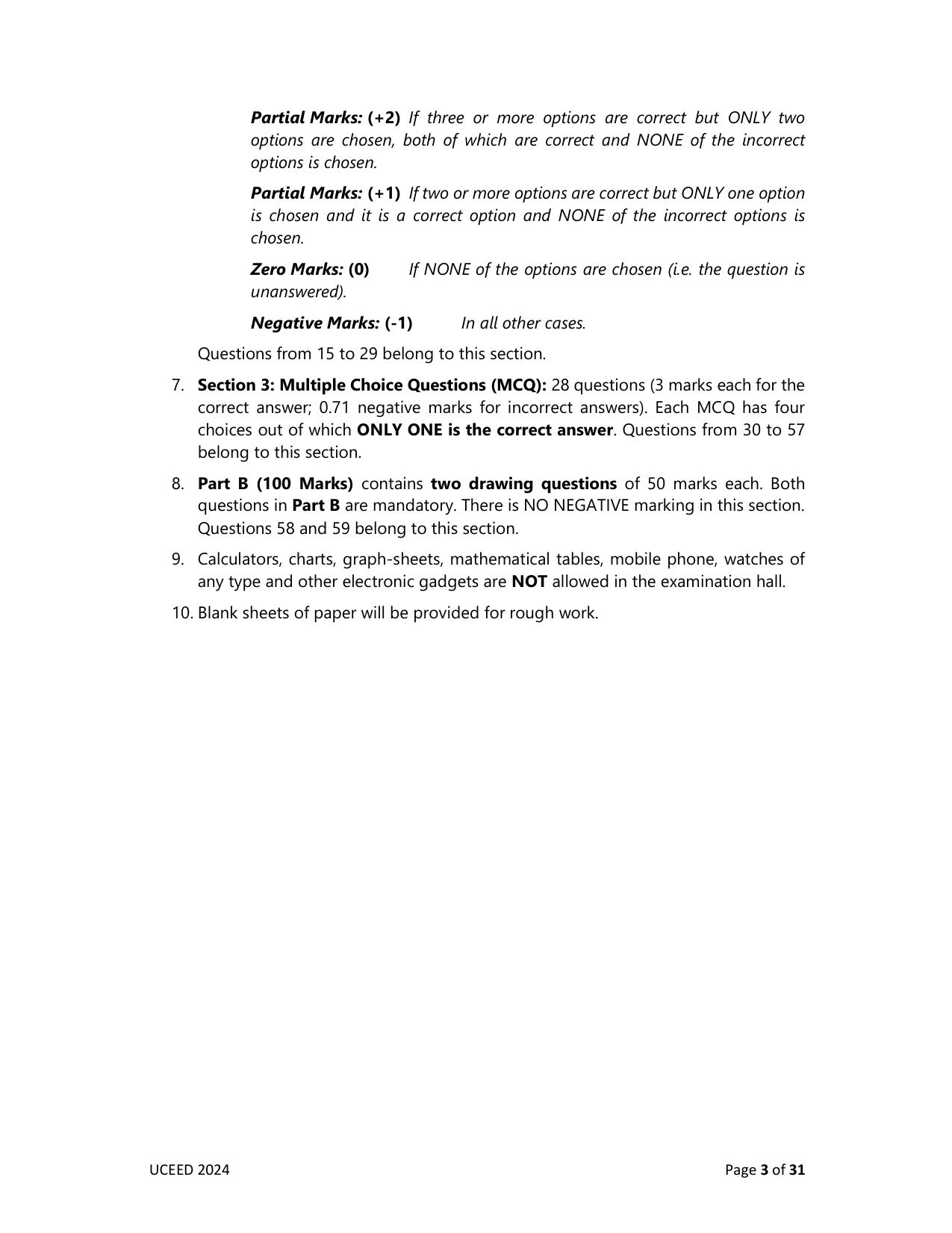 UCEED 2024 Question Paper - Page 3