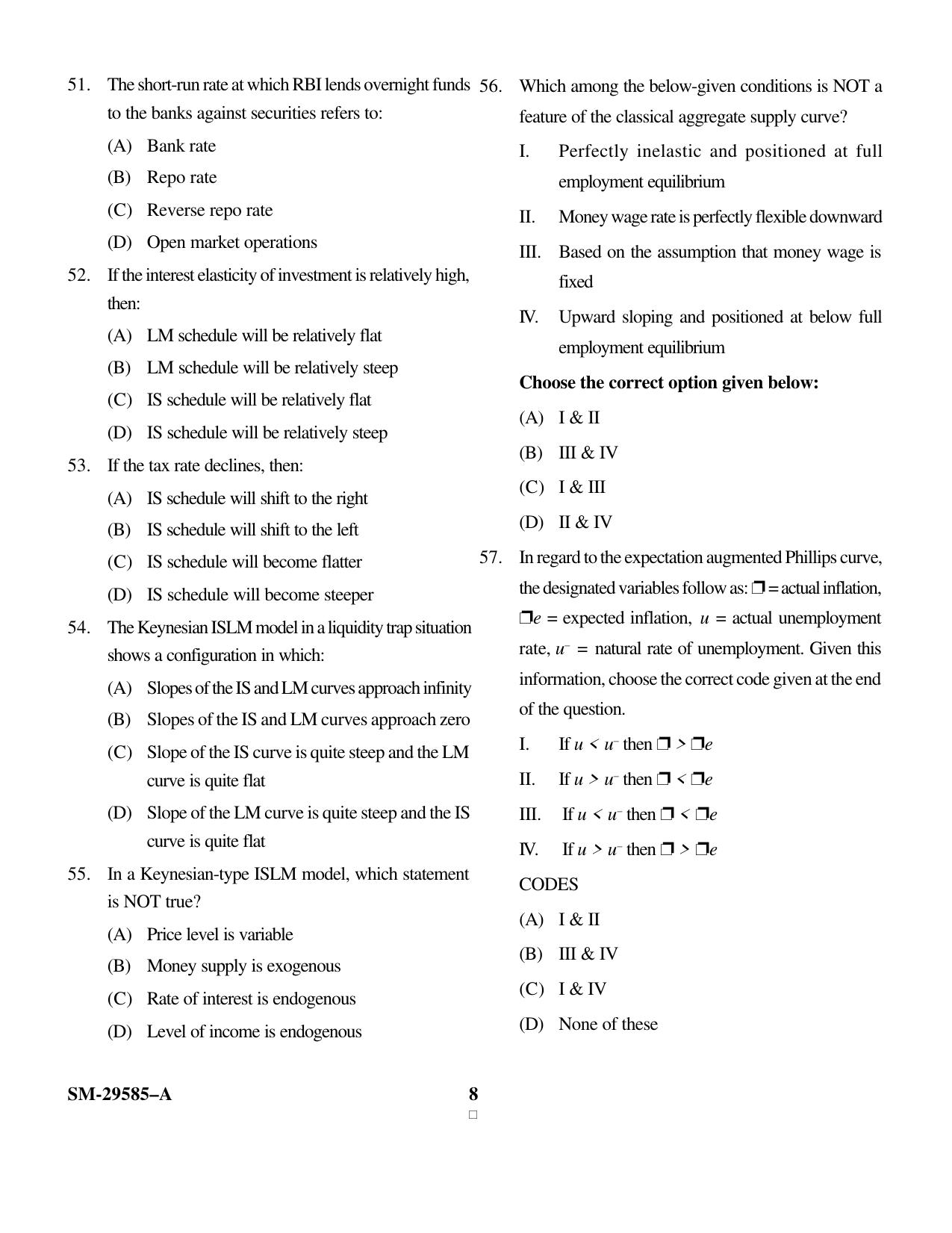 KUET 2024 M.A. Economics Question Paper - Page 15
