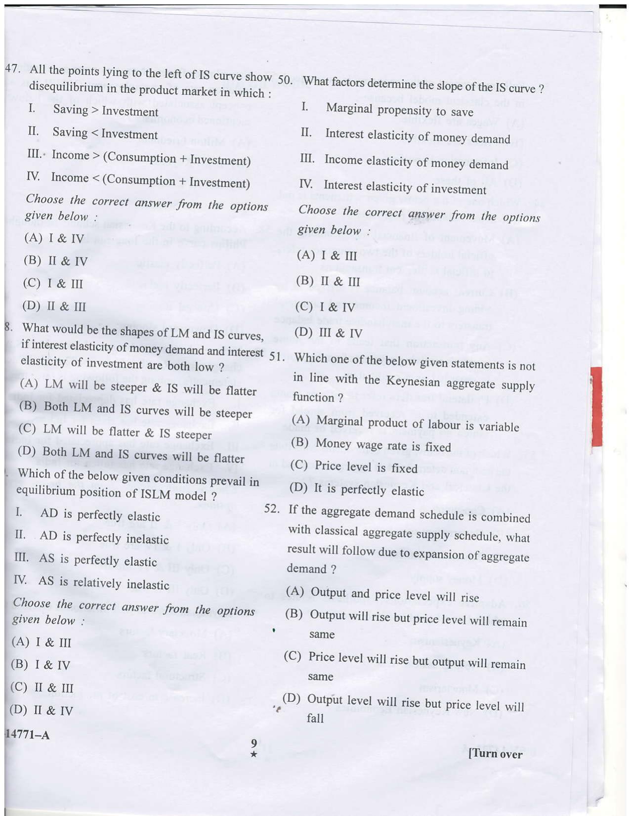 KUET 2024 M.A. Economics Question Paper - Page 27