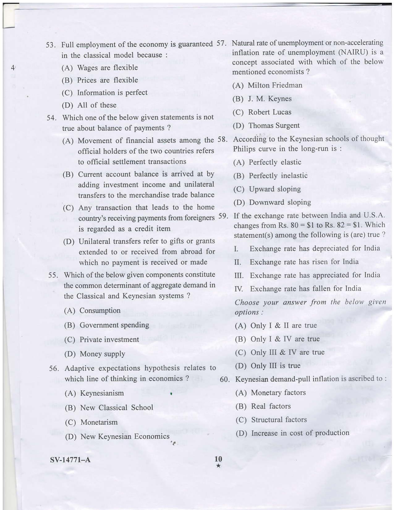 KUET 2024 M.A. Economics Question Paper - Page 28