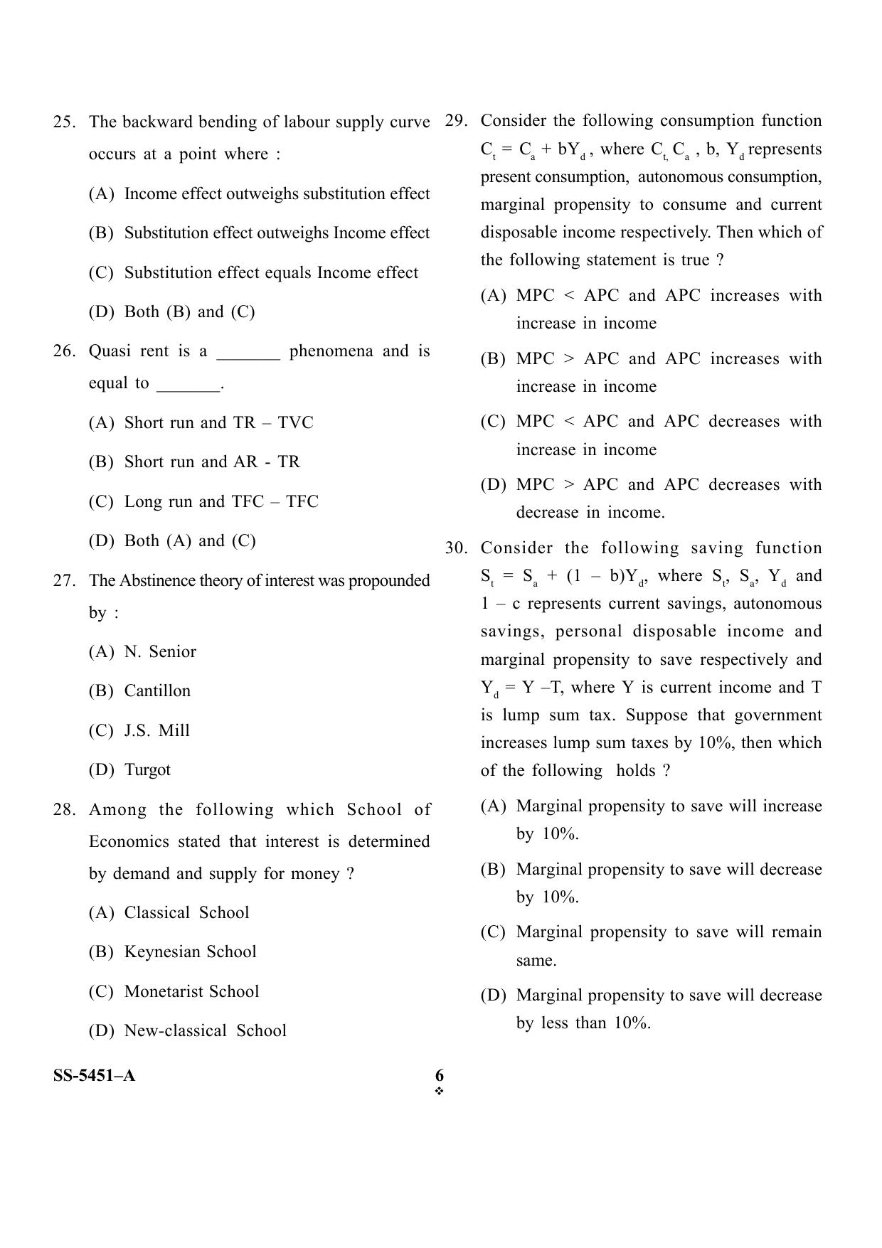 KUET 2024 M.A. Economics Question Paper - Page 34