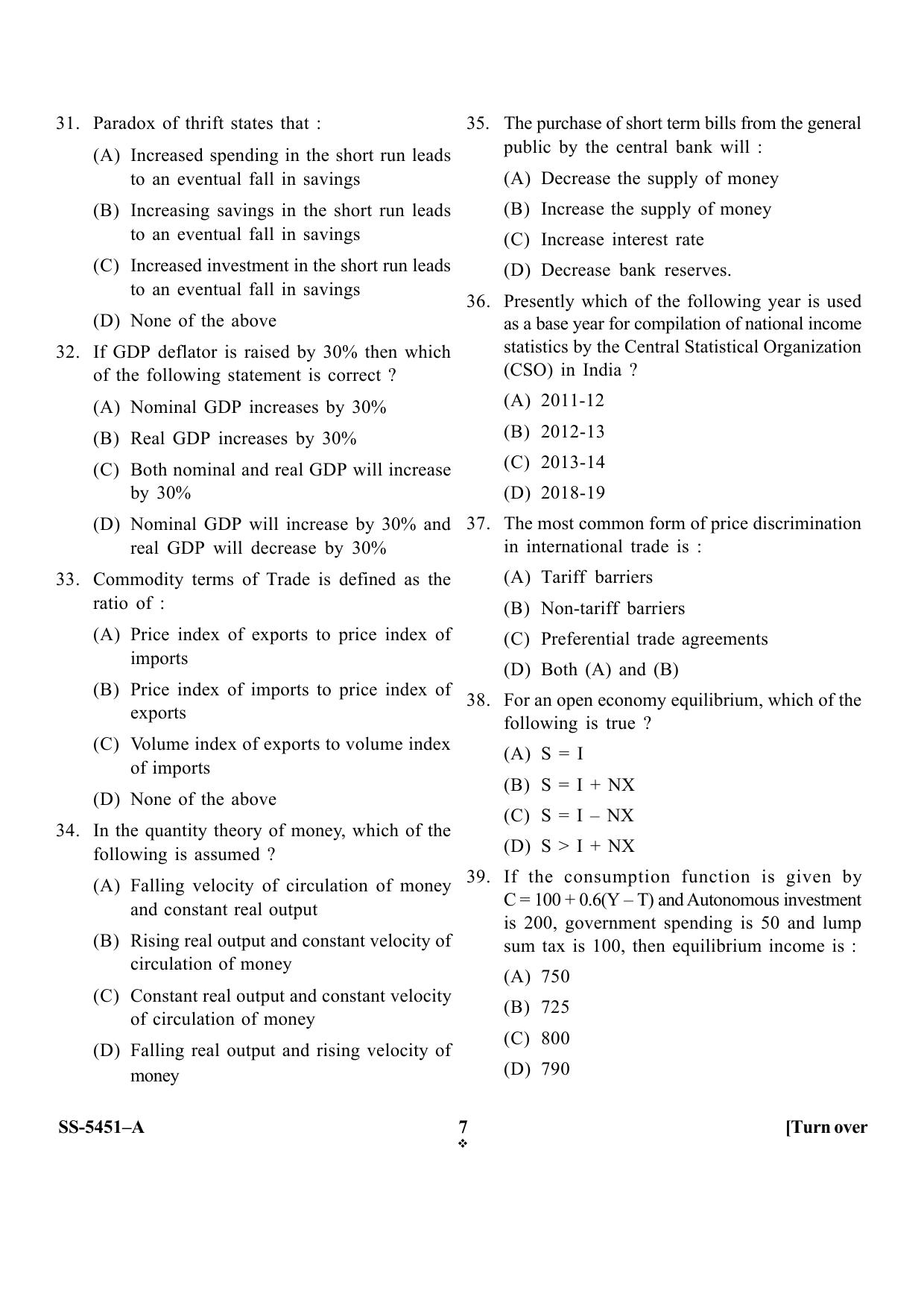 KUET 2024 M.A. Economics Question Paper - Page 35