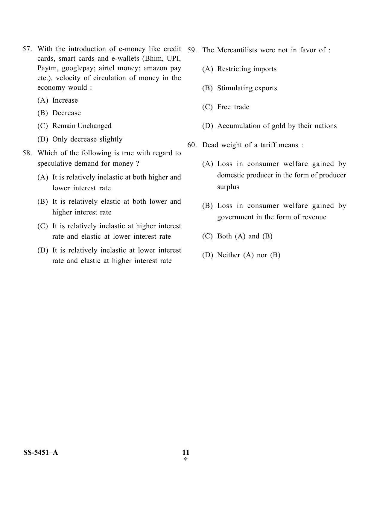 KUET 2024 M.A. Economics Question Paper - Page 39