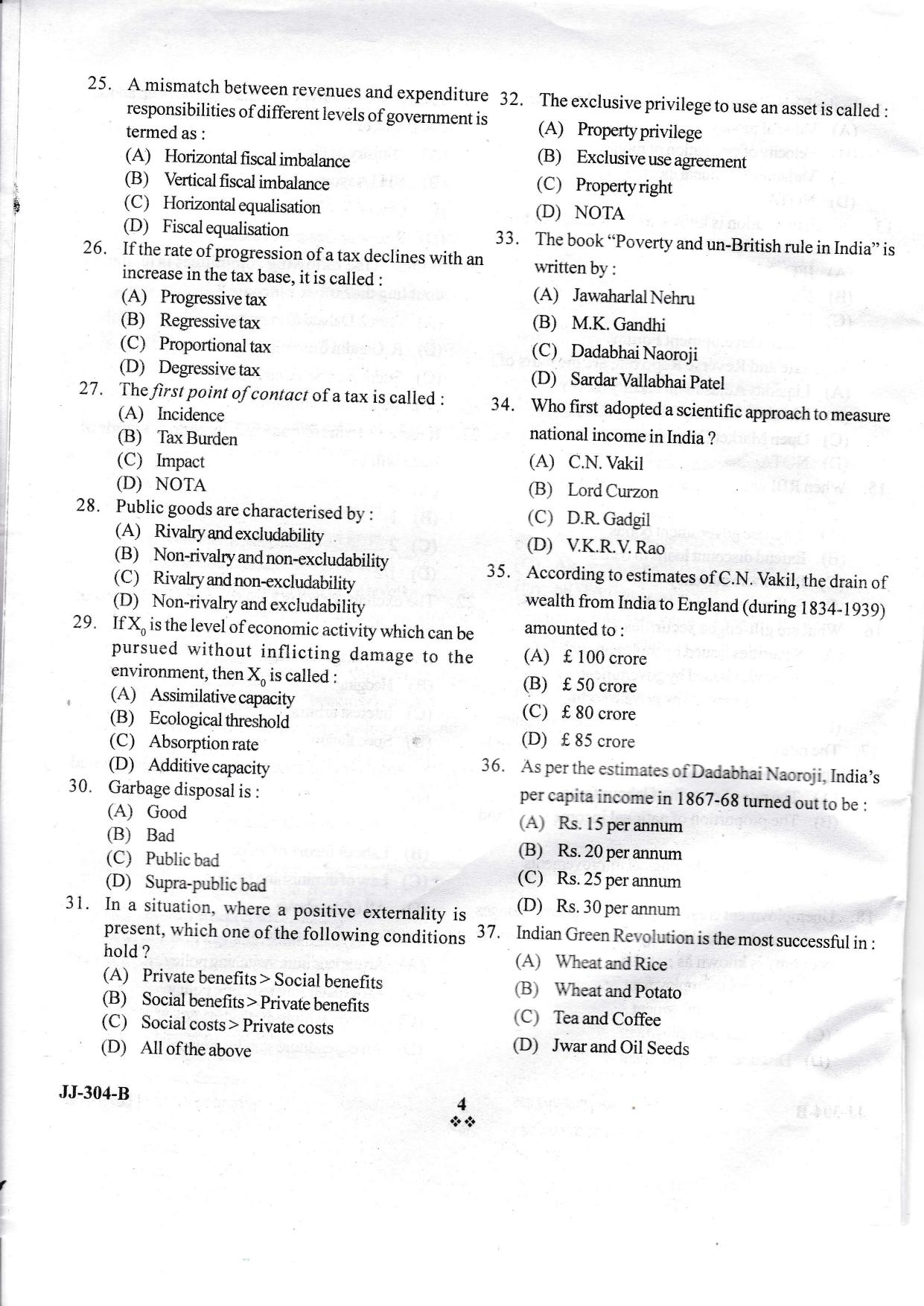 KUET 2024 M.A. Economics Question Paper - Page 44