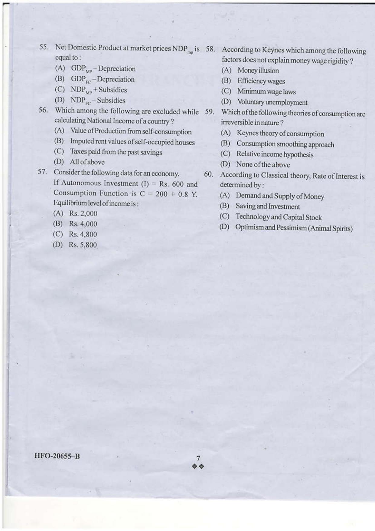 KUET 2024 M.A. Economics Question Paper - Page 52