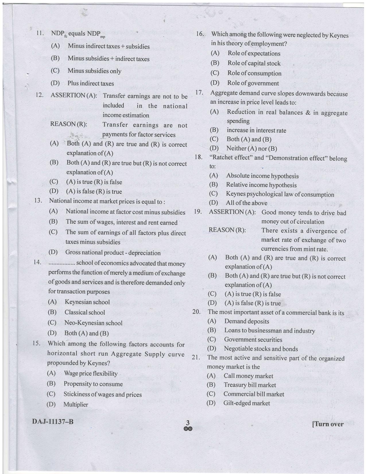 KUET 2024 M.A. Economics Question Paper - Page 61