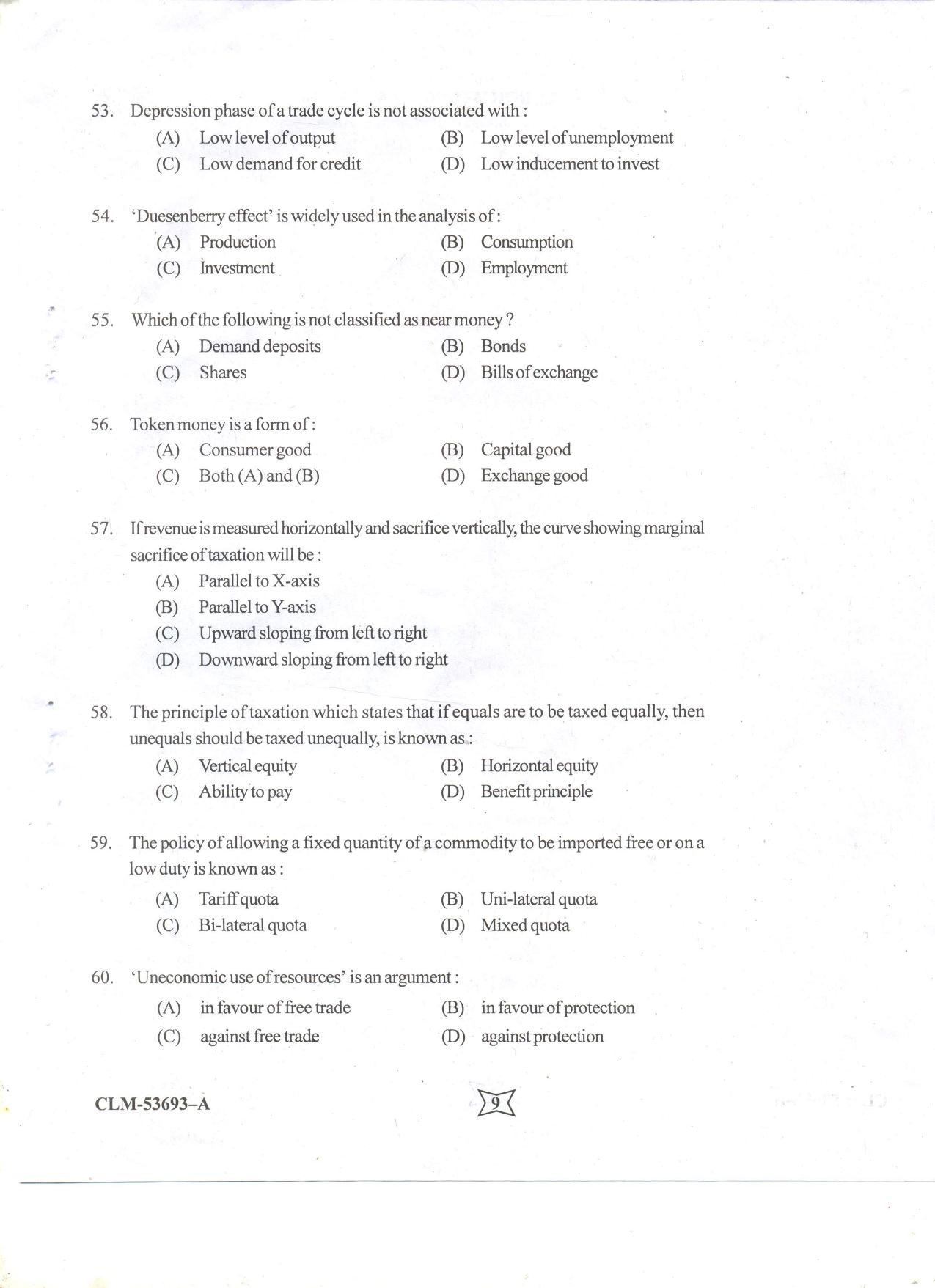 KUET 2024 M.A. Economics Question Paper - Page 85
