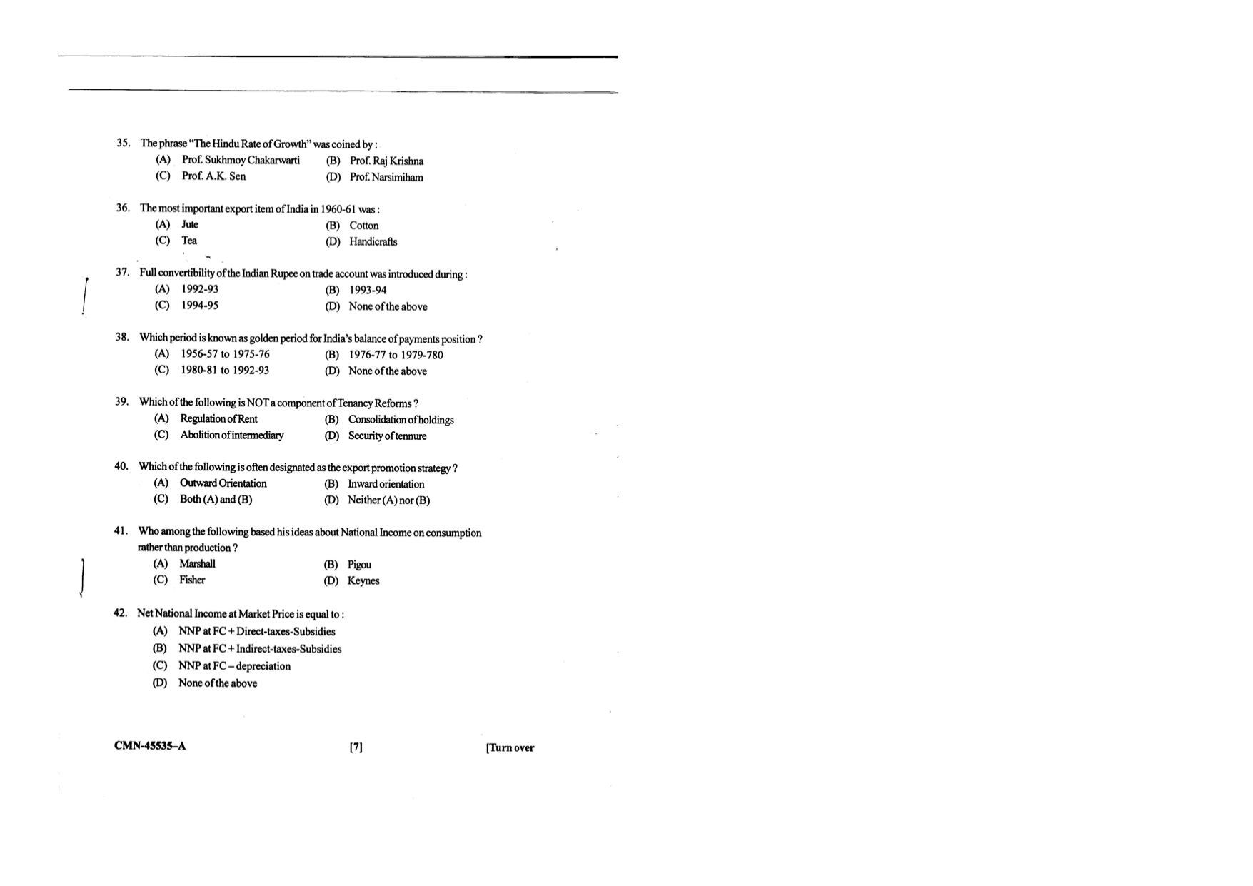 KUET 2024 M.A. Economics Question Paper - Page 91