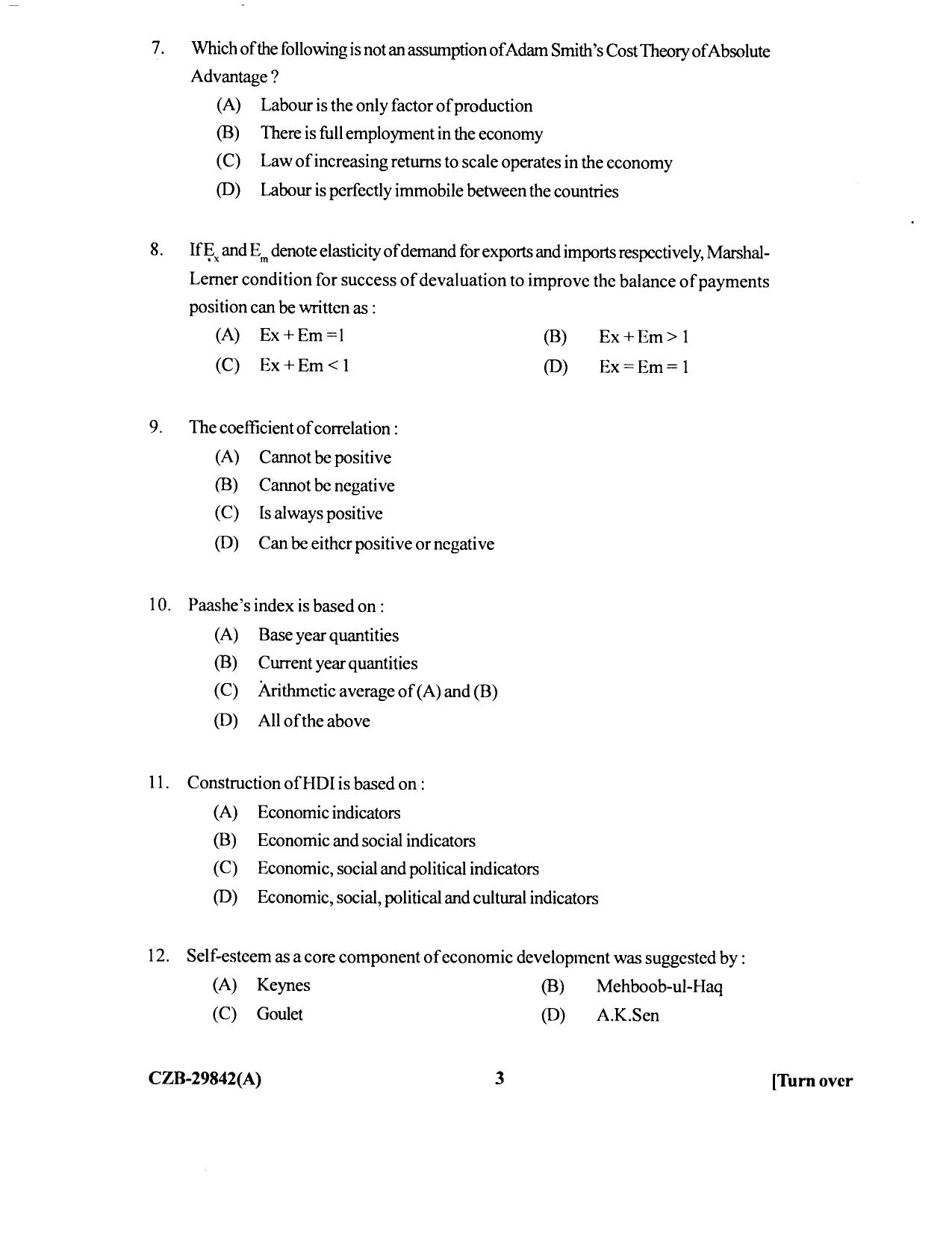KUET 2024 M.A. Economics Question Paper - Page 96