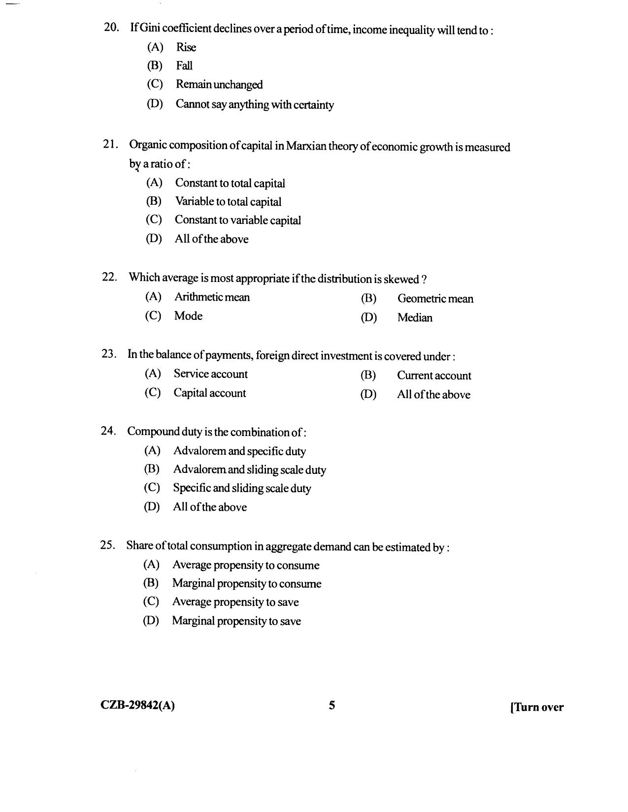 KUET 2024 M.A. Economics Question Paper - Page 98