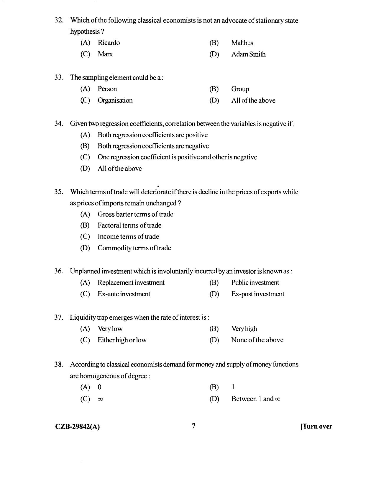 KUET 2024 M.A. Economics Question Paper - Page 100