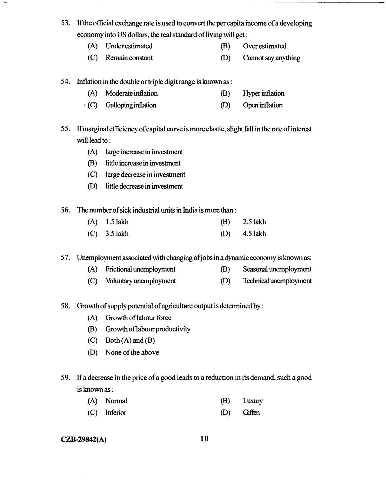 KUET 2024 M.A. Economics Question Paper - Page 103