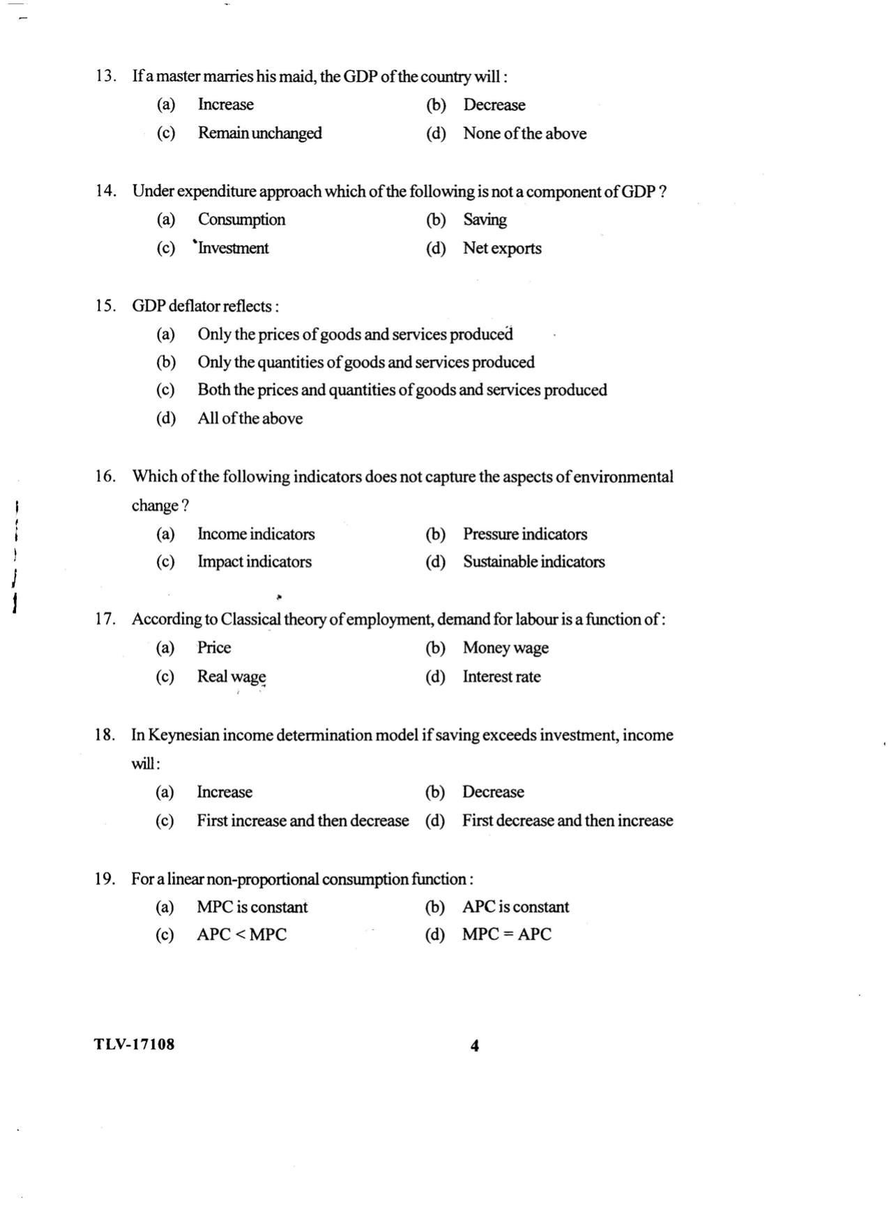 KUET 2024 M.A. Economics Question Paper - Page 107