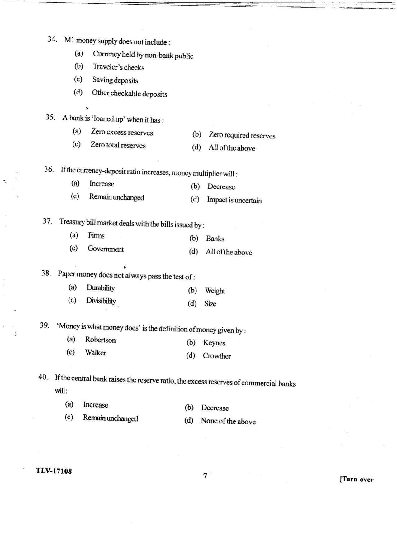 KUET 2024 M.A. Economics Question Paper - Page 110