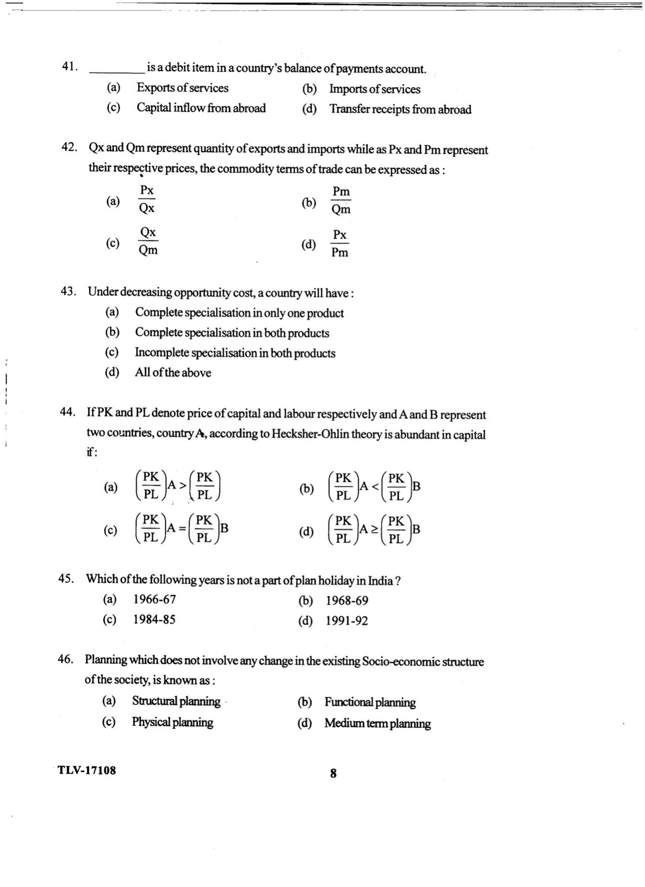 KUET 2024 M.A. Economics Question Paper - Page 111