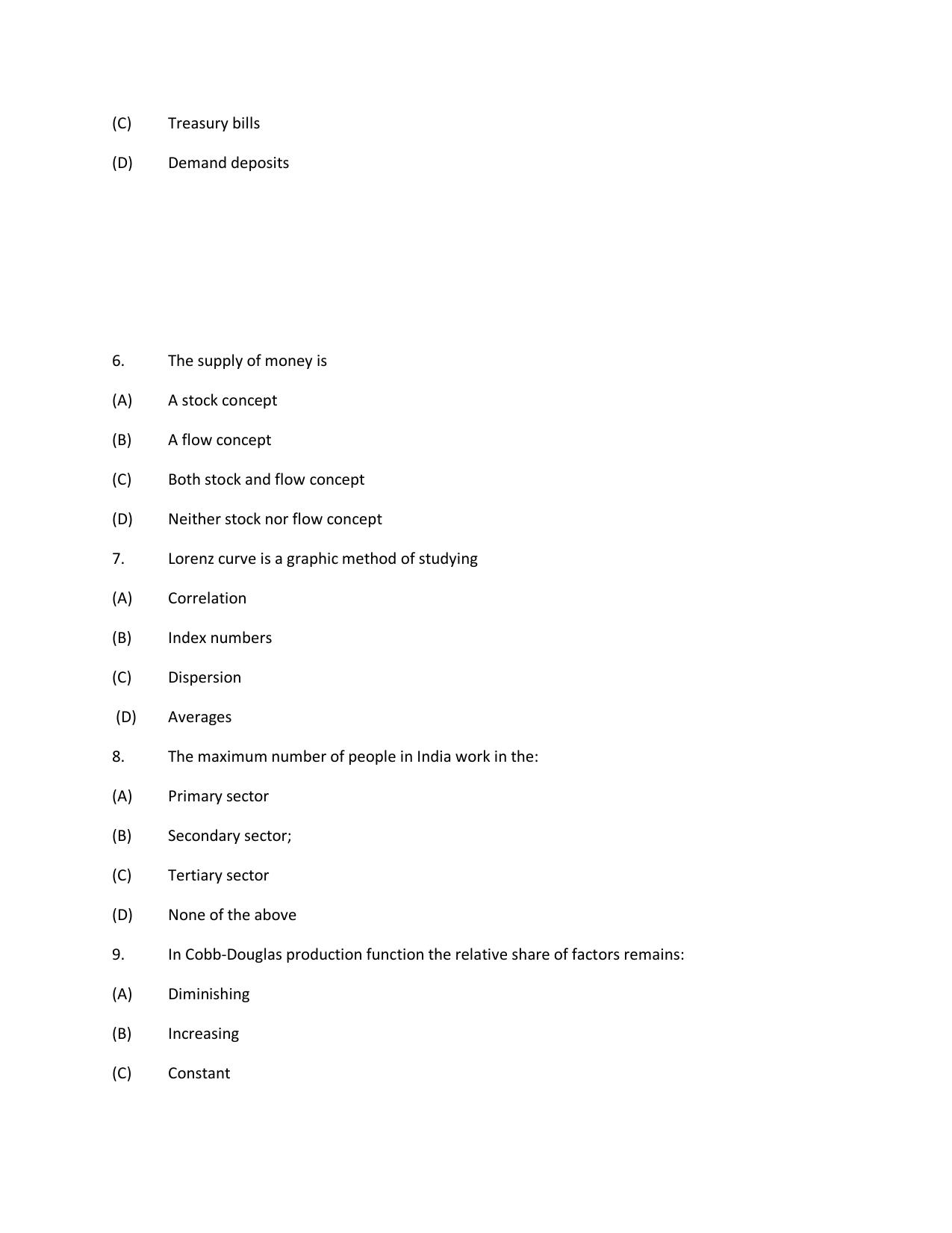 KUET 2024 M.A. Economics Question Paper - Page 122