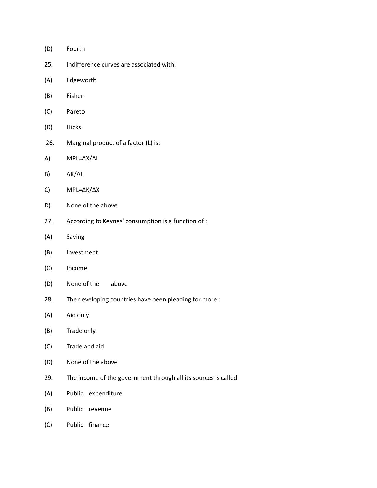 KUET 2024 M.A. Economics Question Paper - Page 126