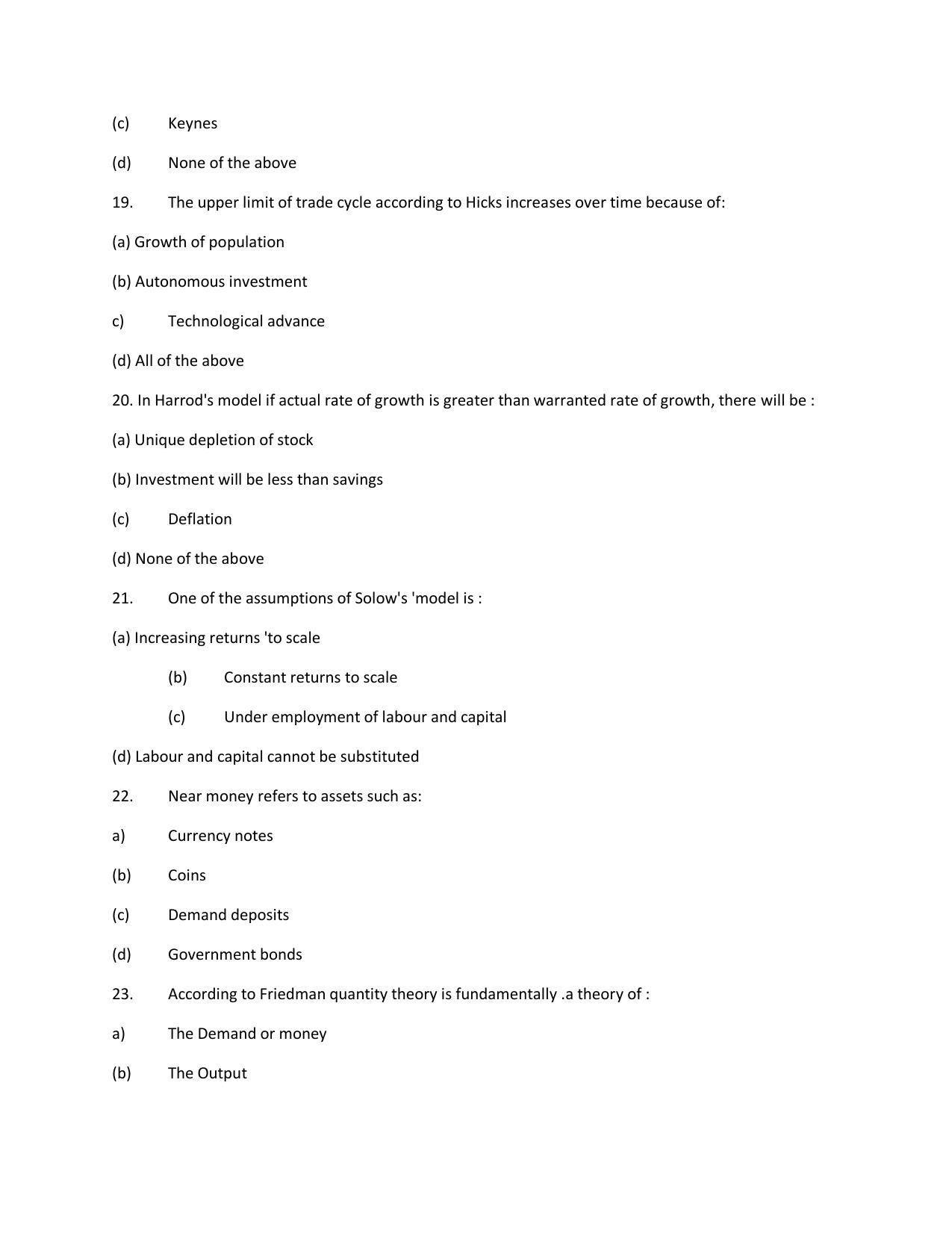 KUET 2024 M.A. Economics Question Paper - Page 137