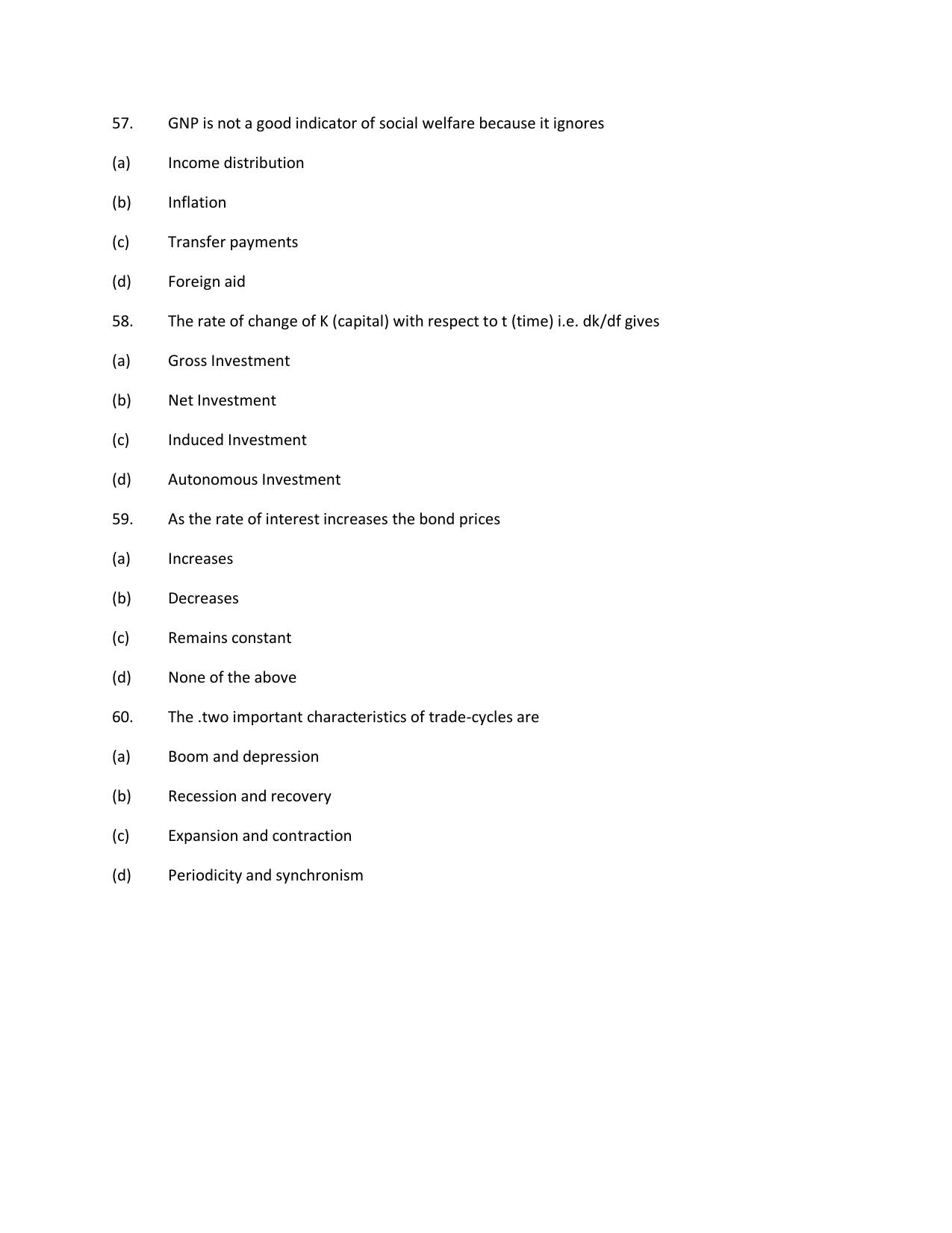 KUET 2024 M.A. Economics Question Paper - Page 157