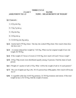 Worksheet for Class 5 Maths Assignment 38