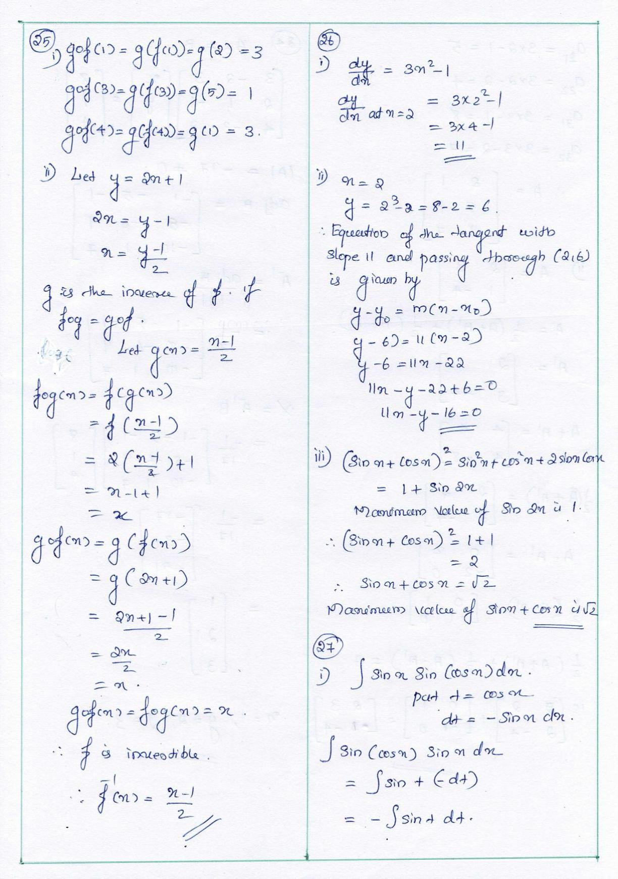Kerala Plus Two 2021 Maths (Science) Annual Answer key. - Page 8