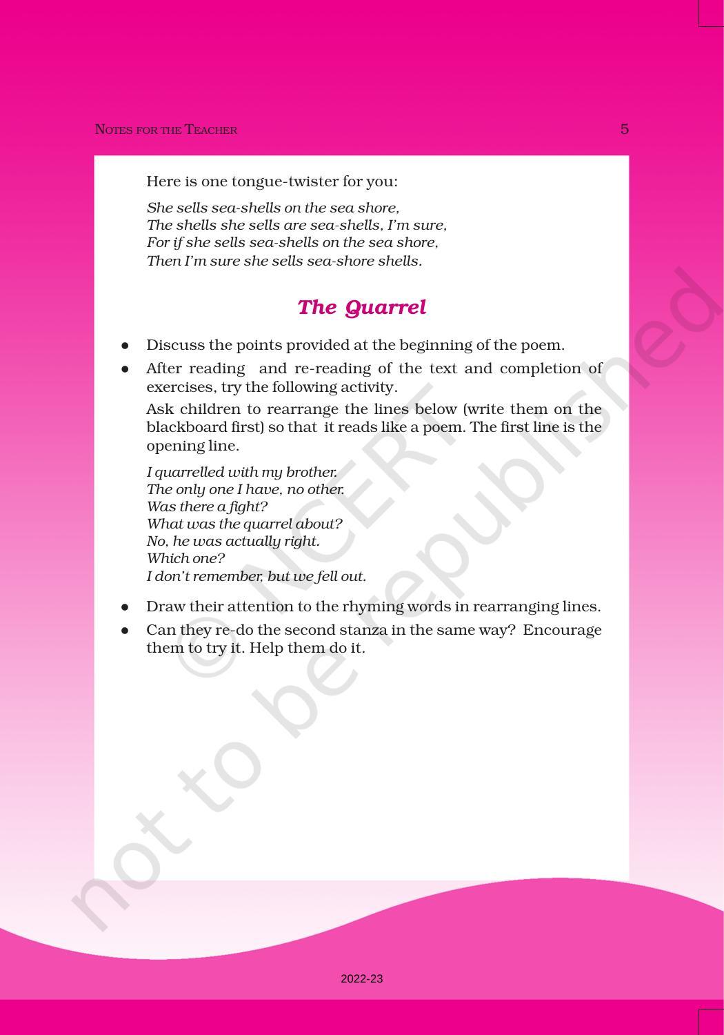 NCERT Book for Class 6 English(Honeysuckle) : Chapter 1-Who Did Patrick’s Homework? - Page 5