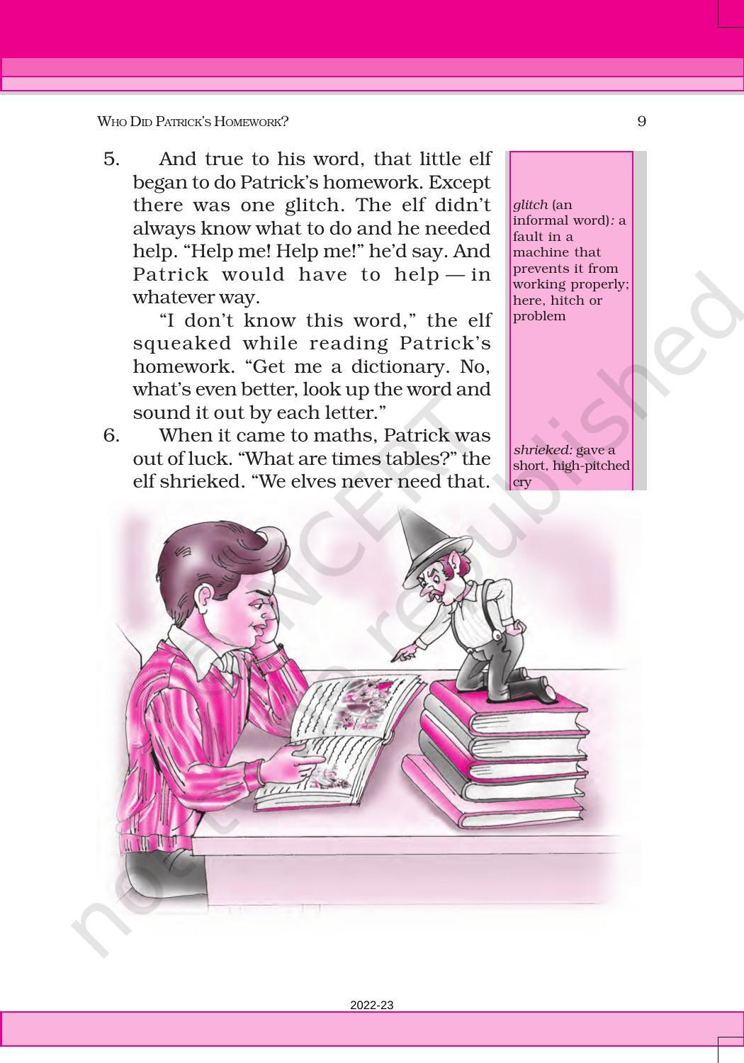 NCERT Book for Class 6 English(Honeysuckle) : Chapter 1-Who Did Patrick’s Homework? - Page 9
