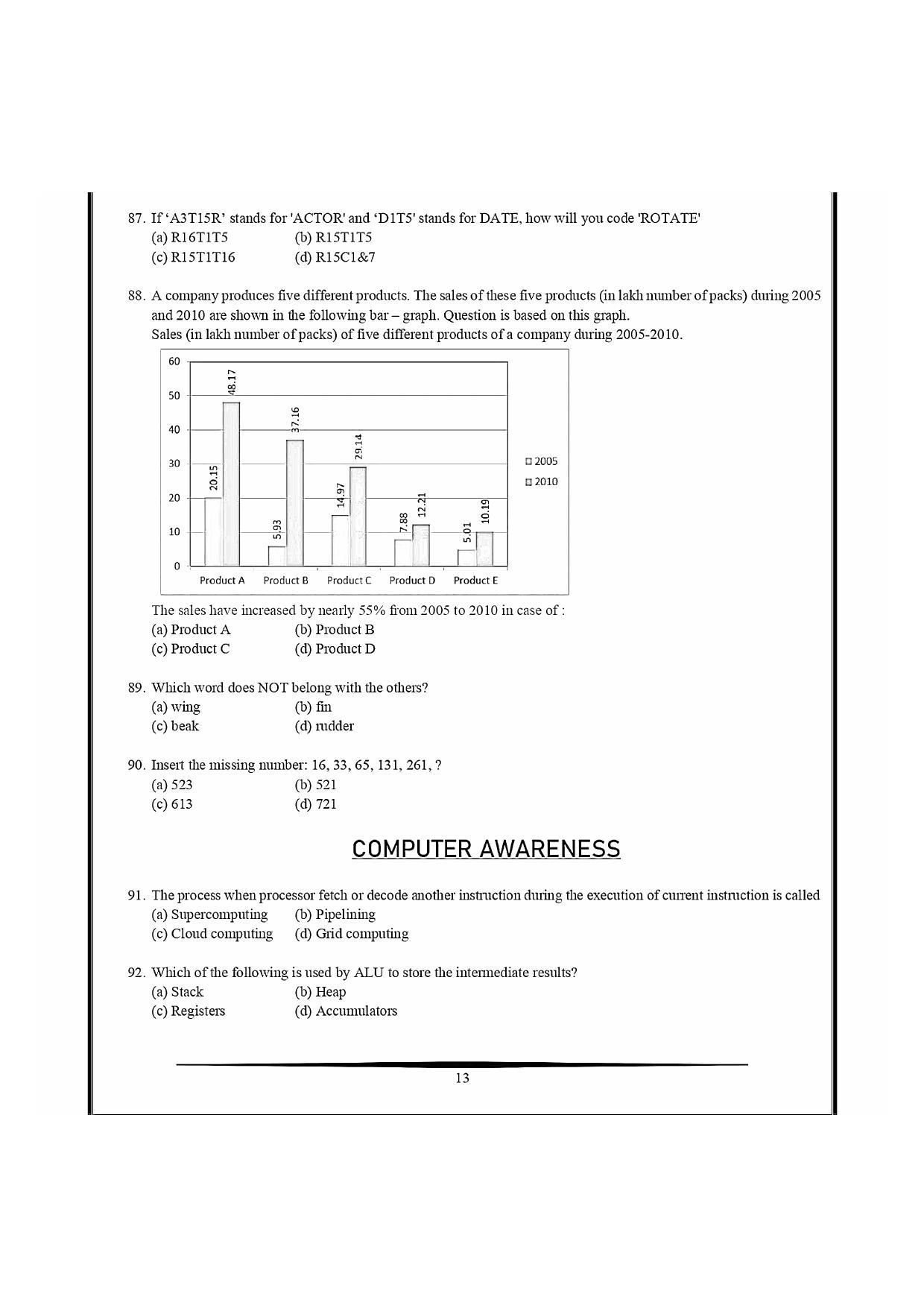 NIMCET 2021 Question Paper - Page 13