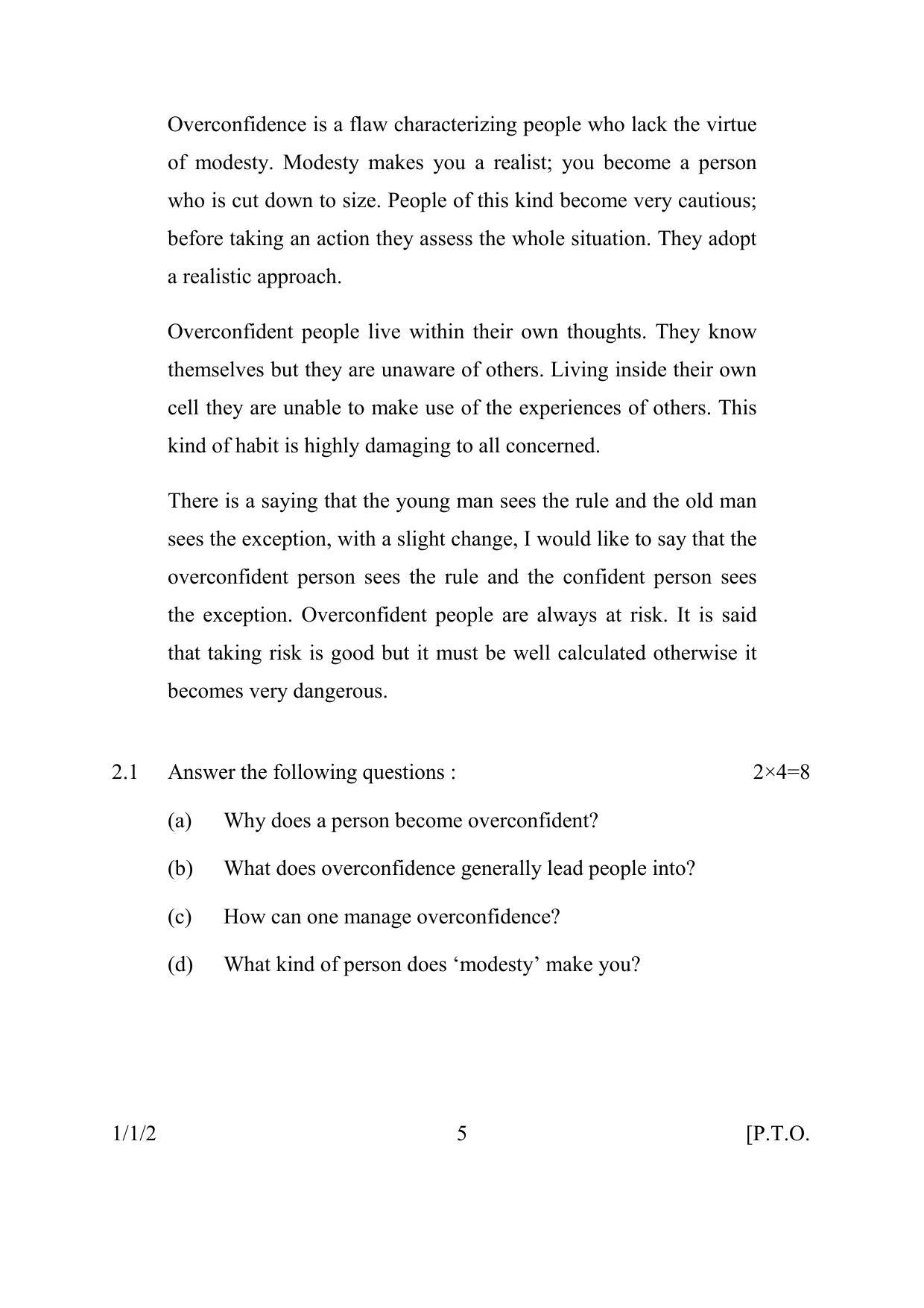 CBSE Class 10 1-1-2 ENGLISH COMMUNICATIVE 2016 Question Paper - Page 5