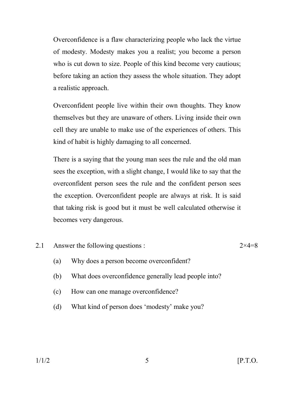 CBSE Class 10 1-1-2 ENGLISH COMMUNICATIVE 2016 Question Paper - Page 5